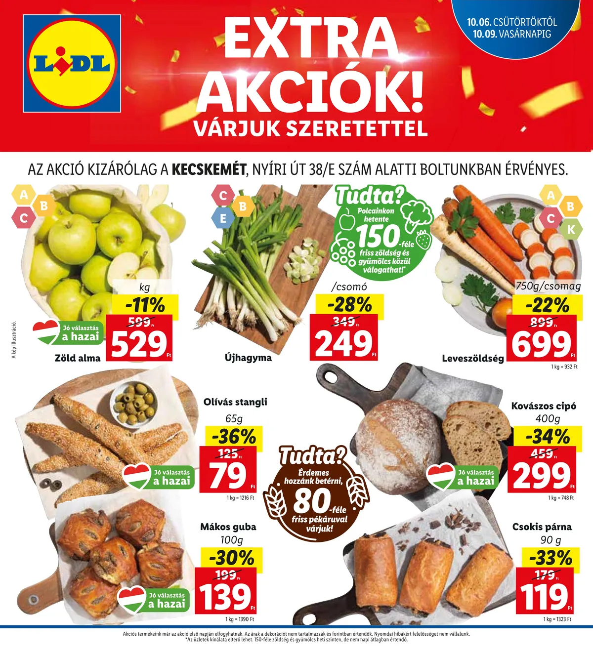 Lidl akciós újság Kecskemét 10.06–10.09