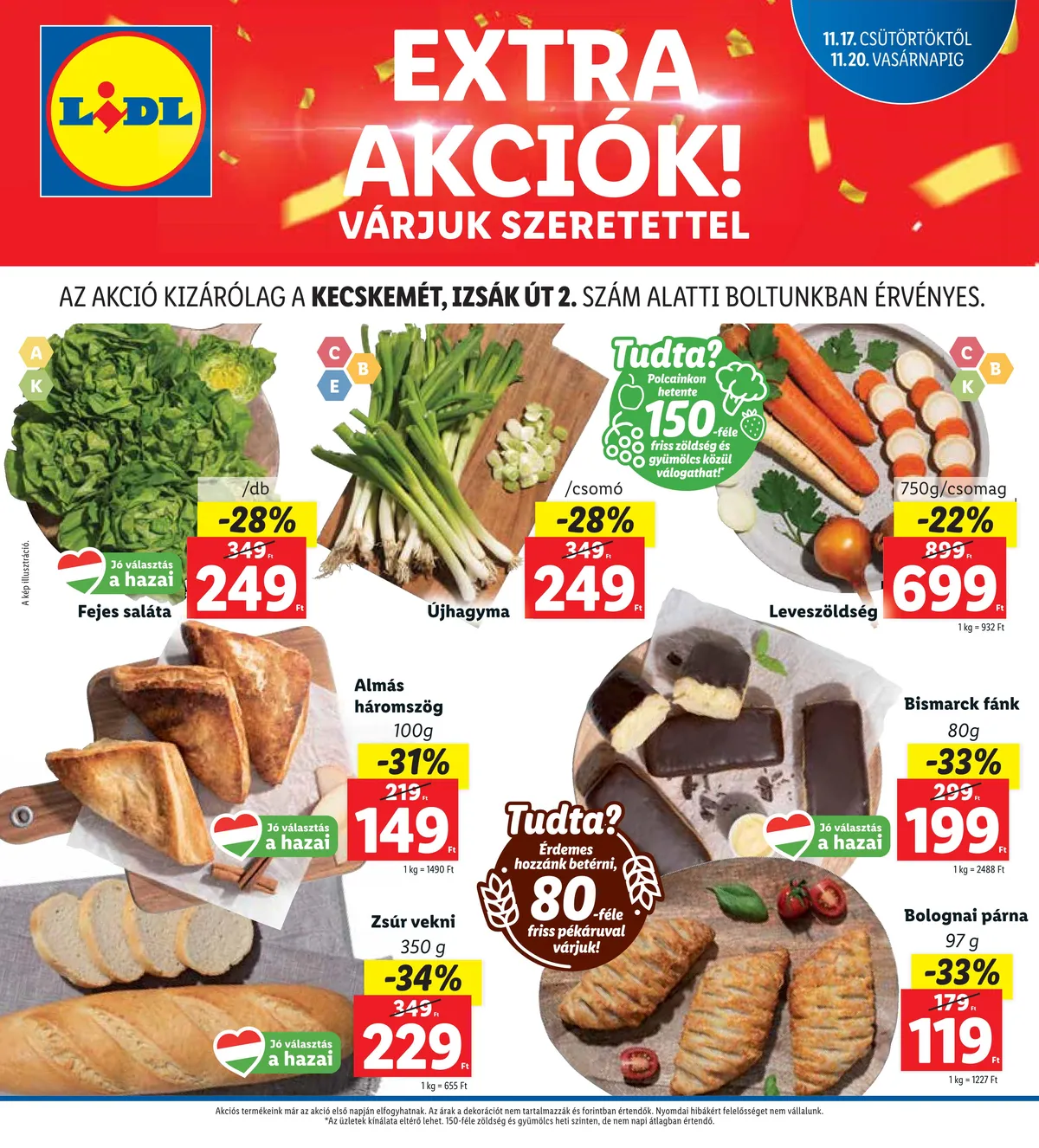 Lidl akciós újság Kecskemét 11.17–11.20