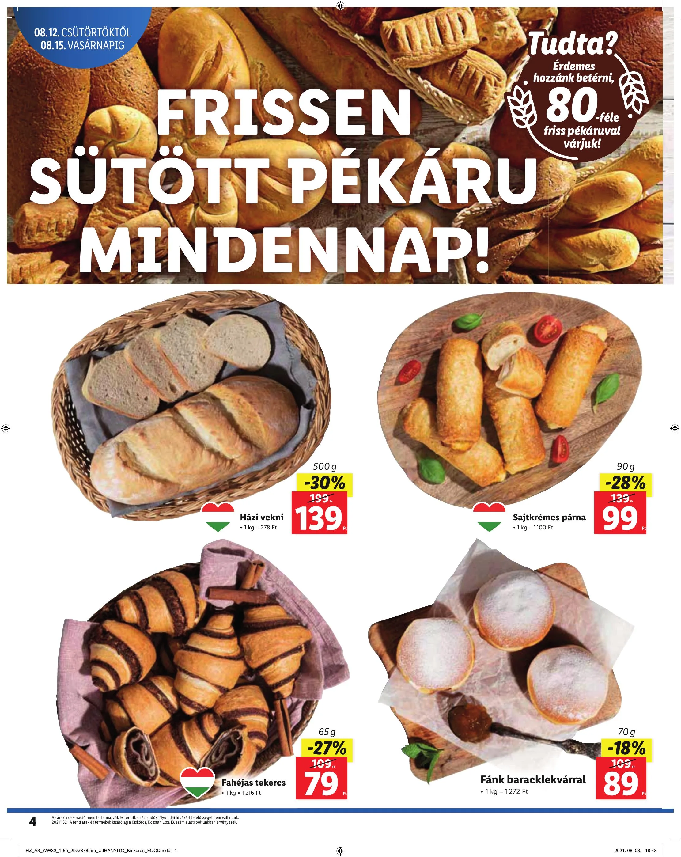 Lidl akciós újság Kiskoros 08.12–08.15 – 4. oldal