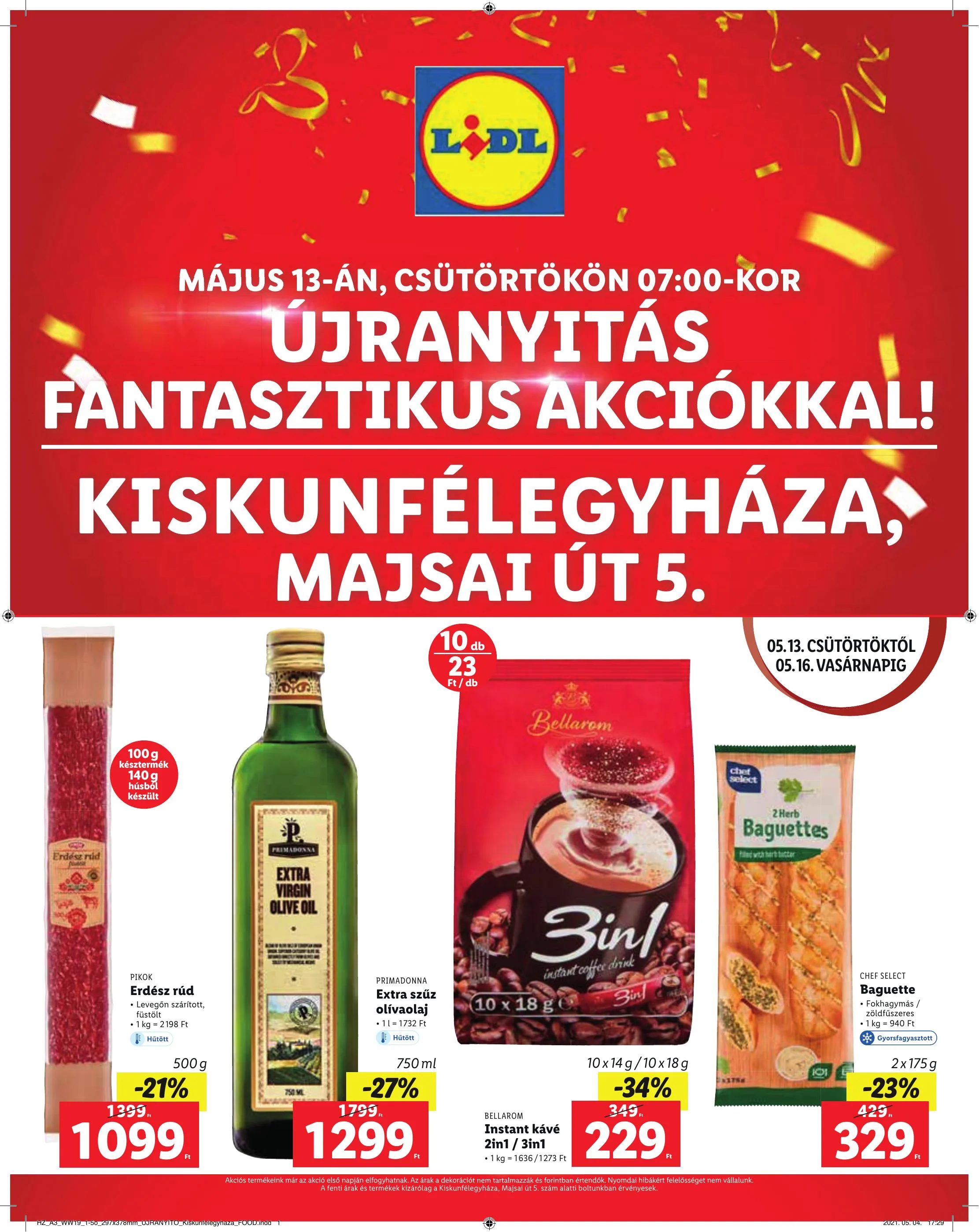 Lidl akciós újság Kiskunfelegyhaza 05.13–05.16