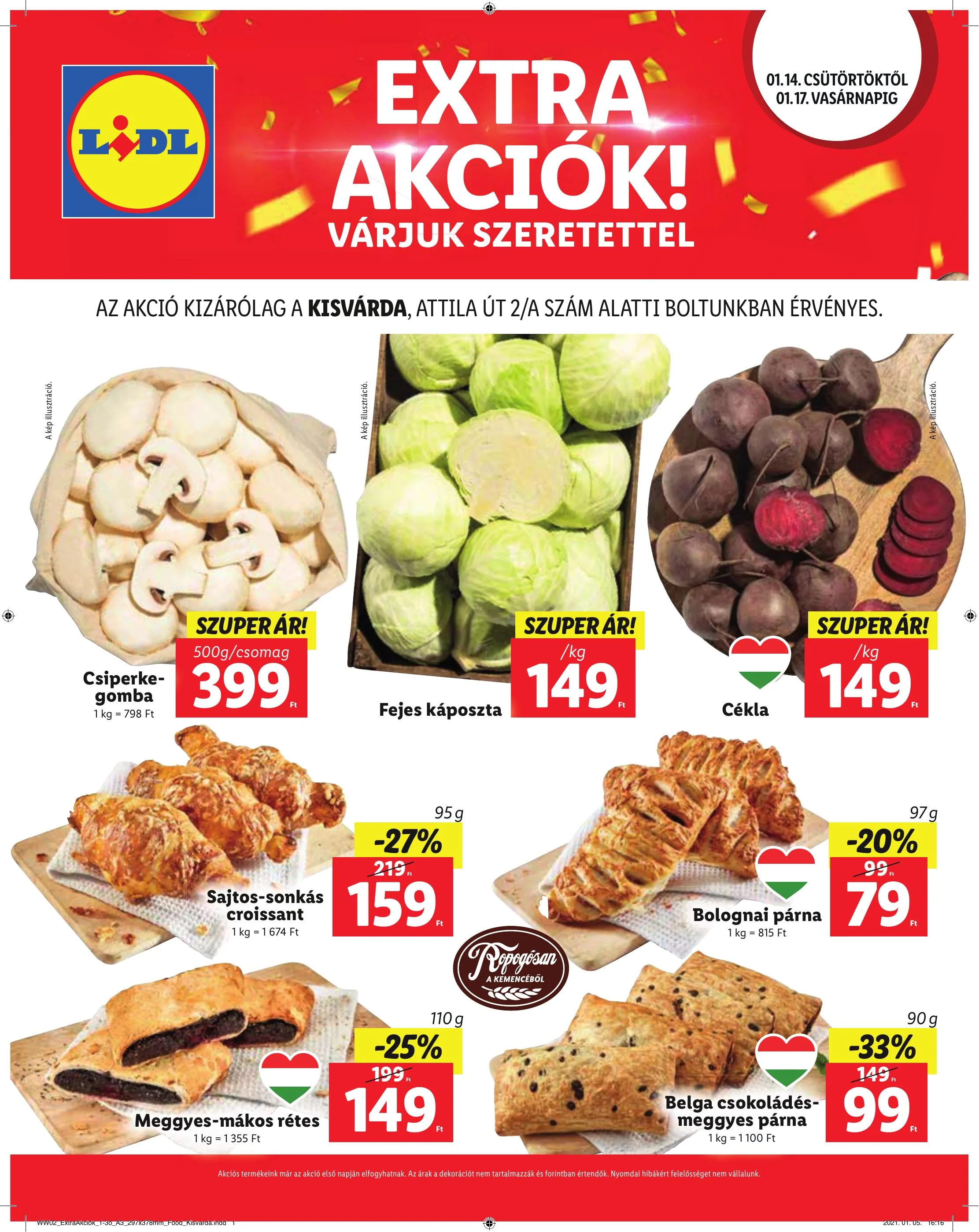 Lidl akciós újság Kisvarda 01.14–01.17