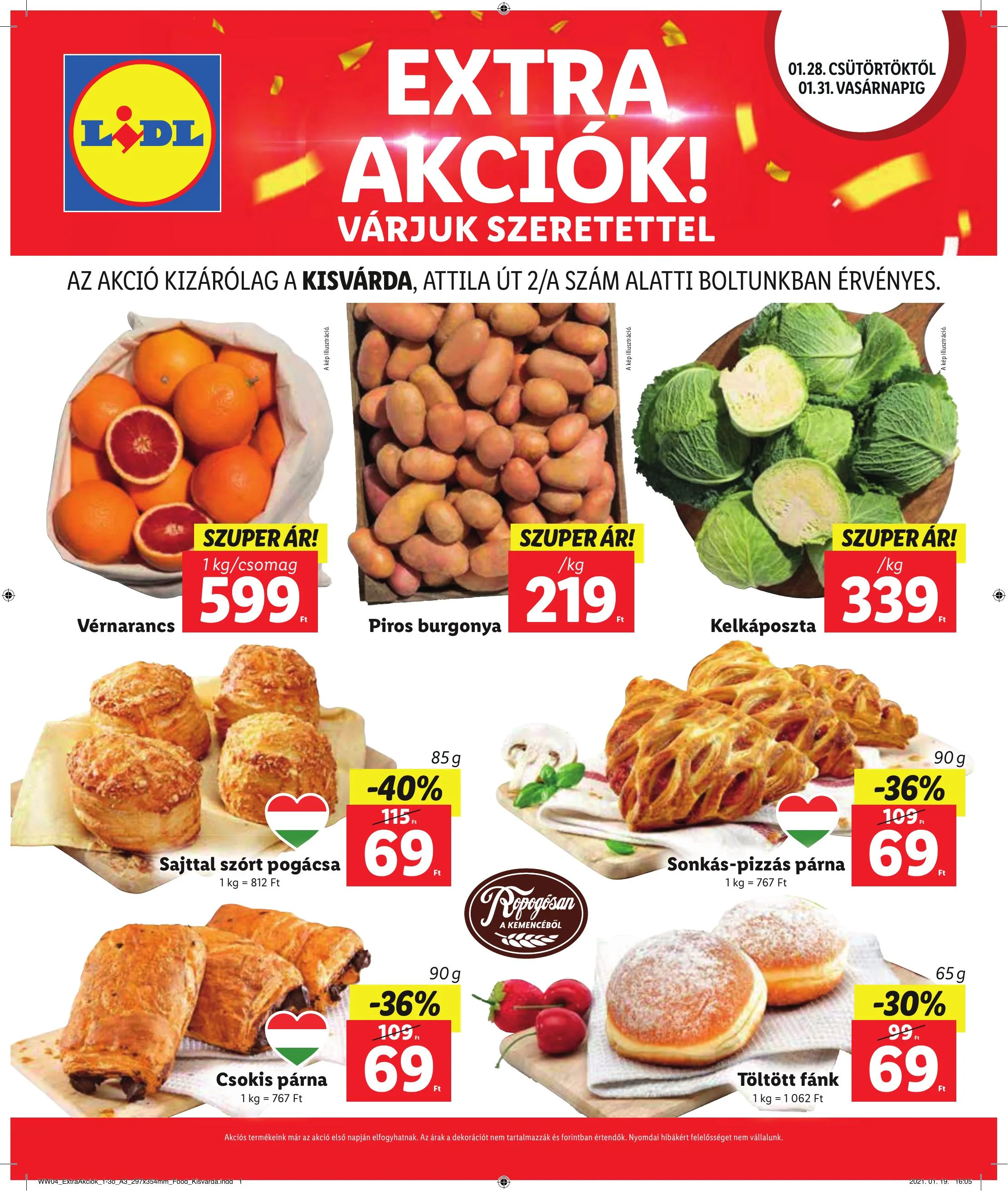 Lidl akciós újság Kisvarda 01.28–01.31