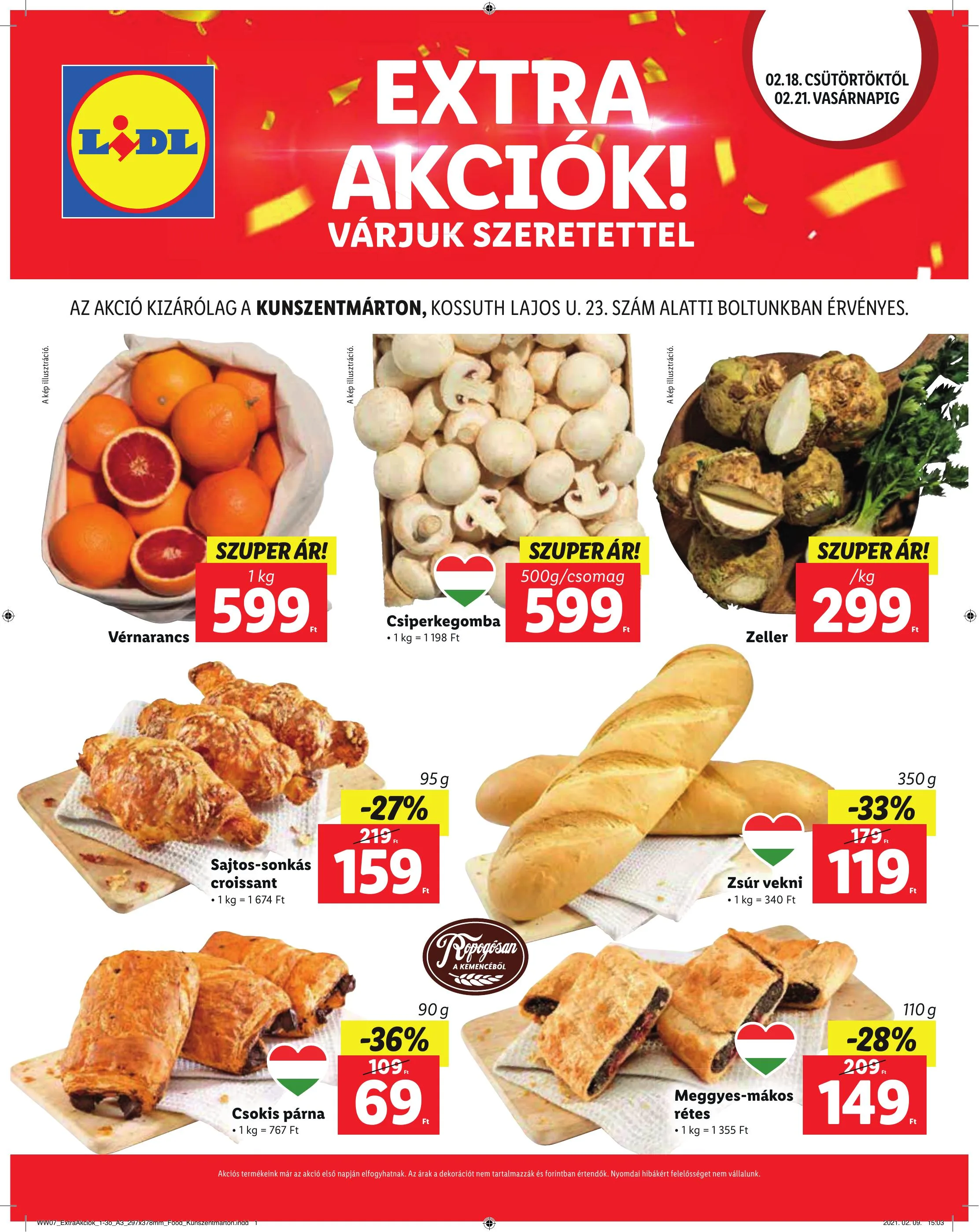 Lidl akciós újság Kunszentmarton 02.18–02.21