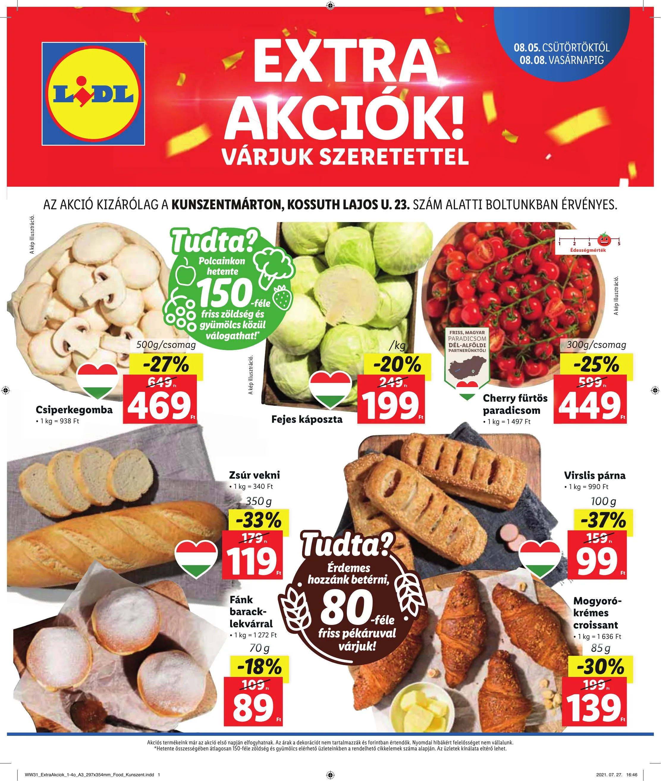 Lidl akciós újság Kunszentmarton 08.05–08.08
