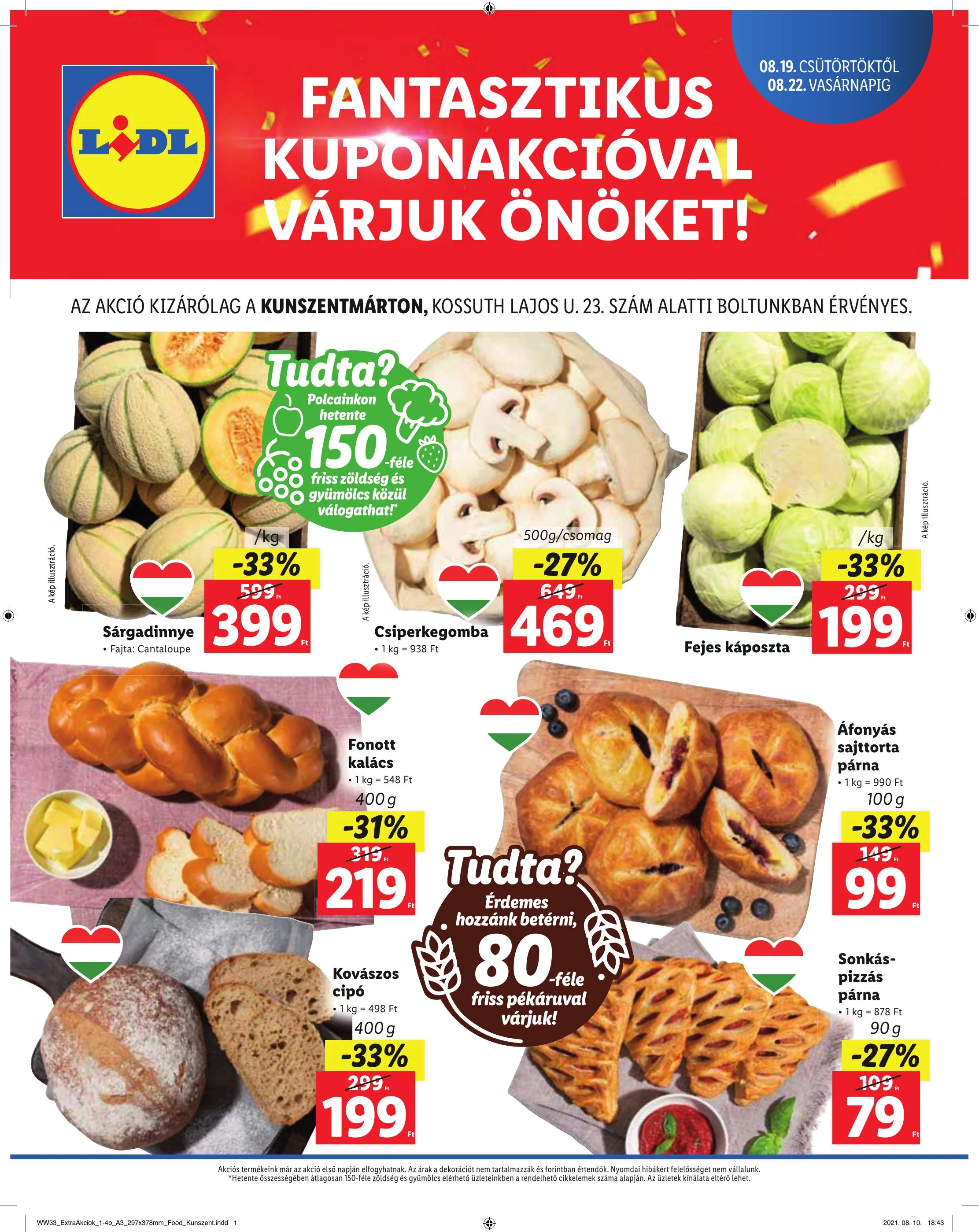 Lidl akciós újság Kunszentmarton 08.19–08.22