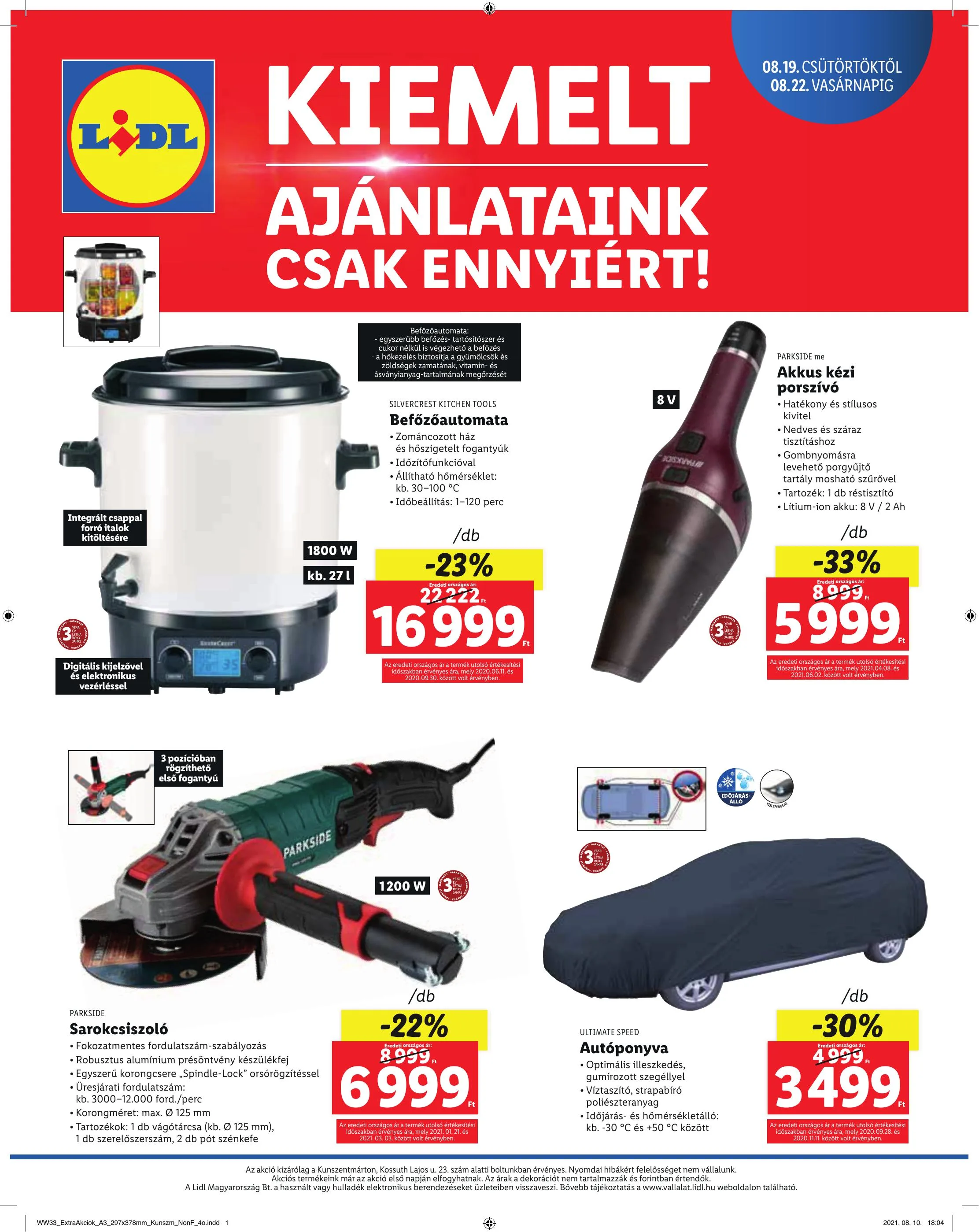 Lidl akciós újság Kunszentmarton 08.19–08.22 – 4. oldal