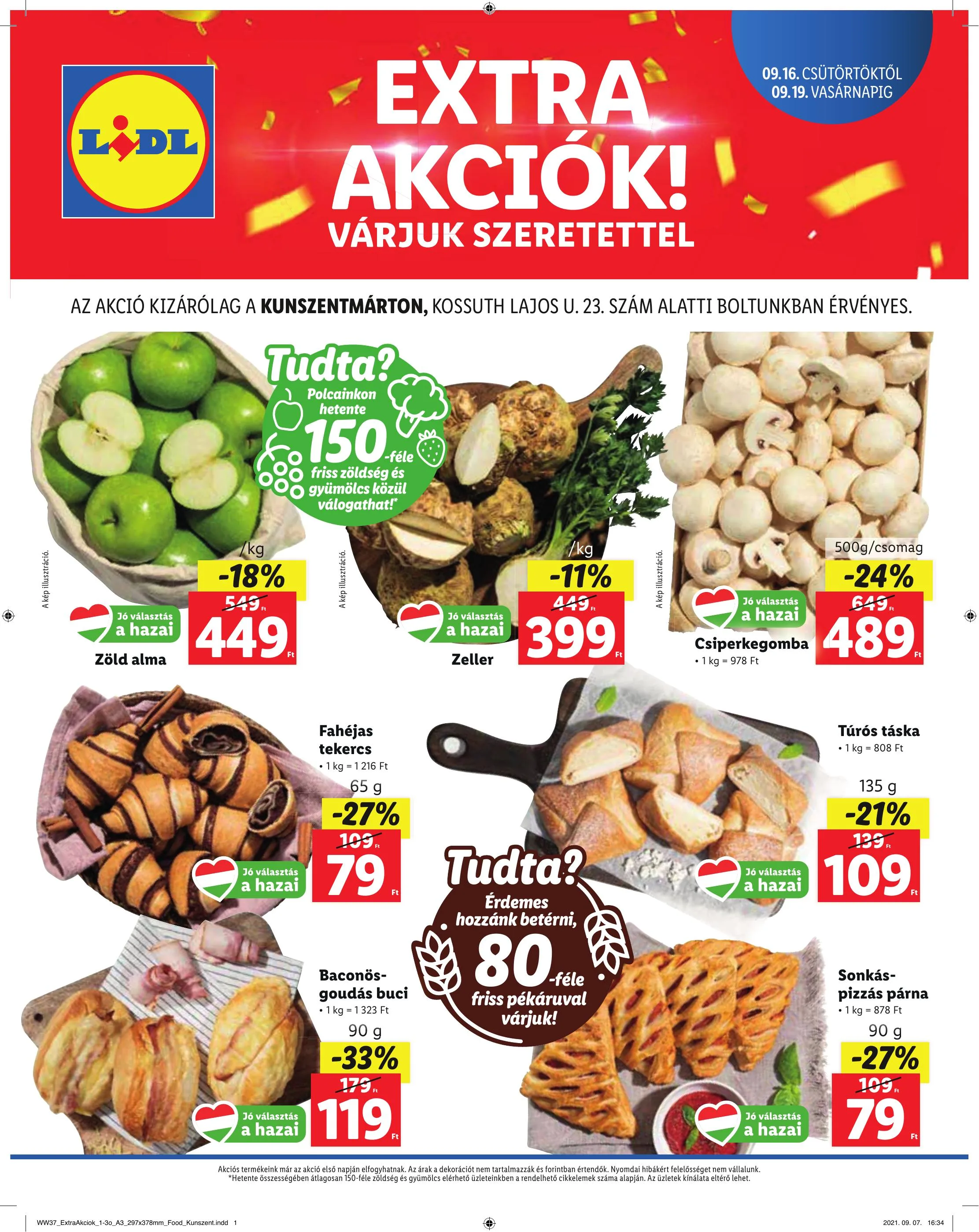 Lidl akciós újság Kunszentmarton 09.16–09.19
