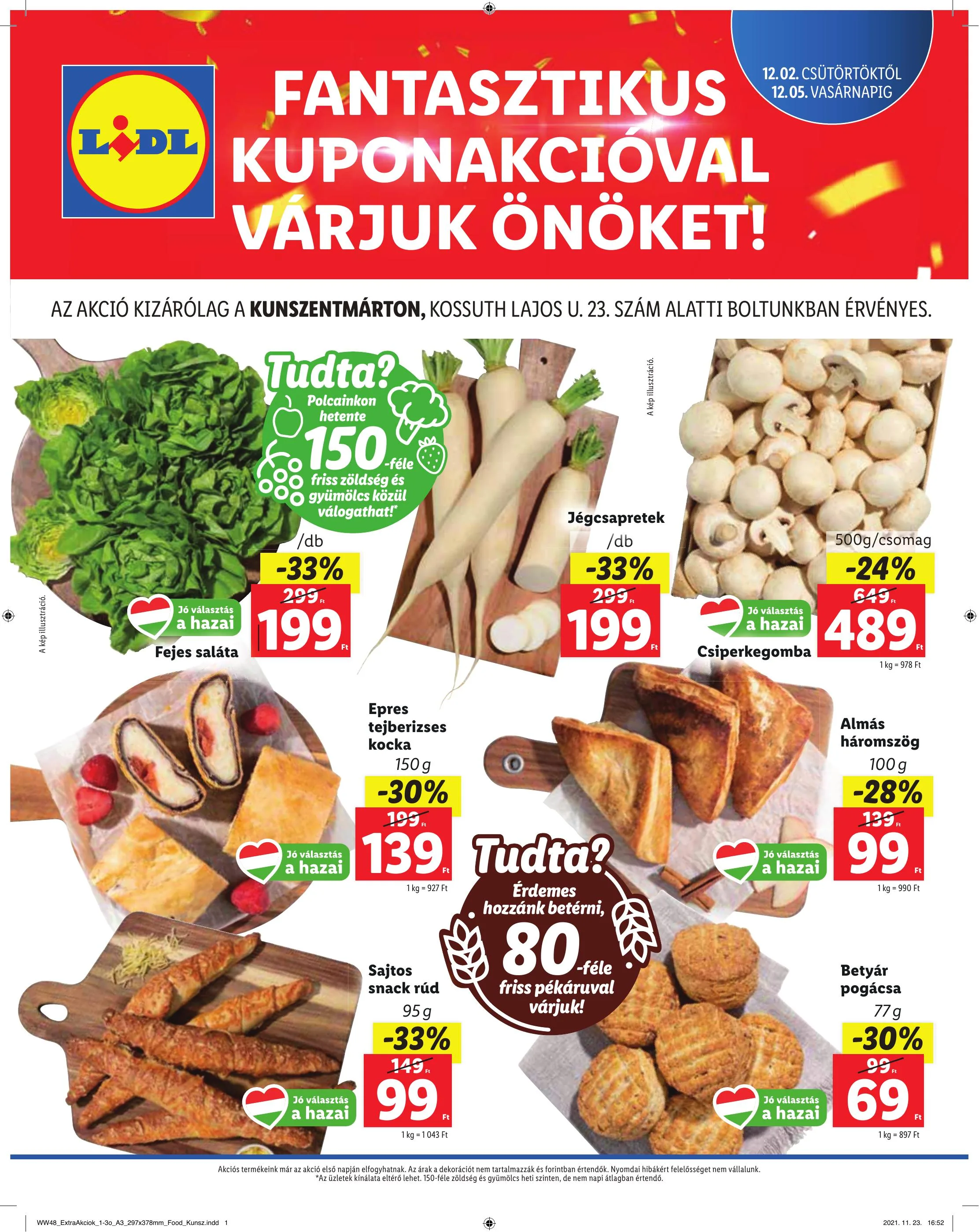 Lidl akciós újság Kunszentmarton 12.02–12.05