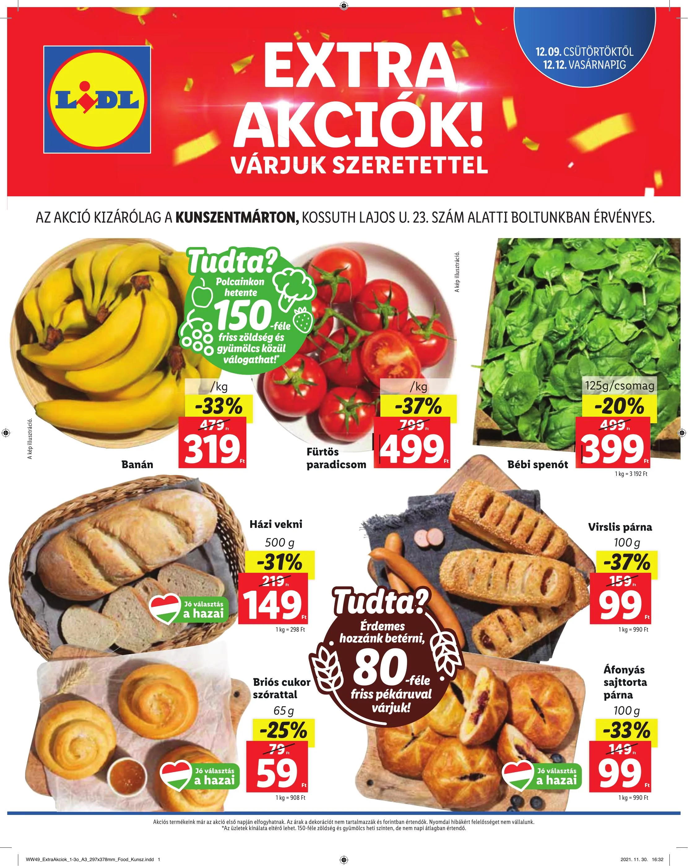 Lidl akciós újság Kunszentmarton 12.09–12.12