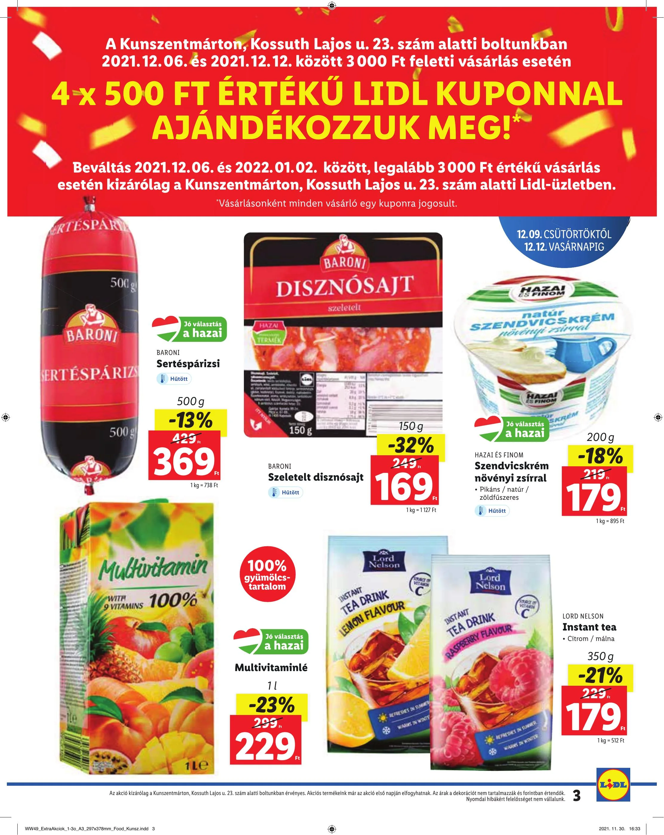 Lidl akciós újság Kunszentmarton 12.09–12.12 – 3. oldal