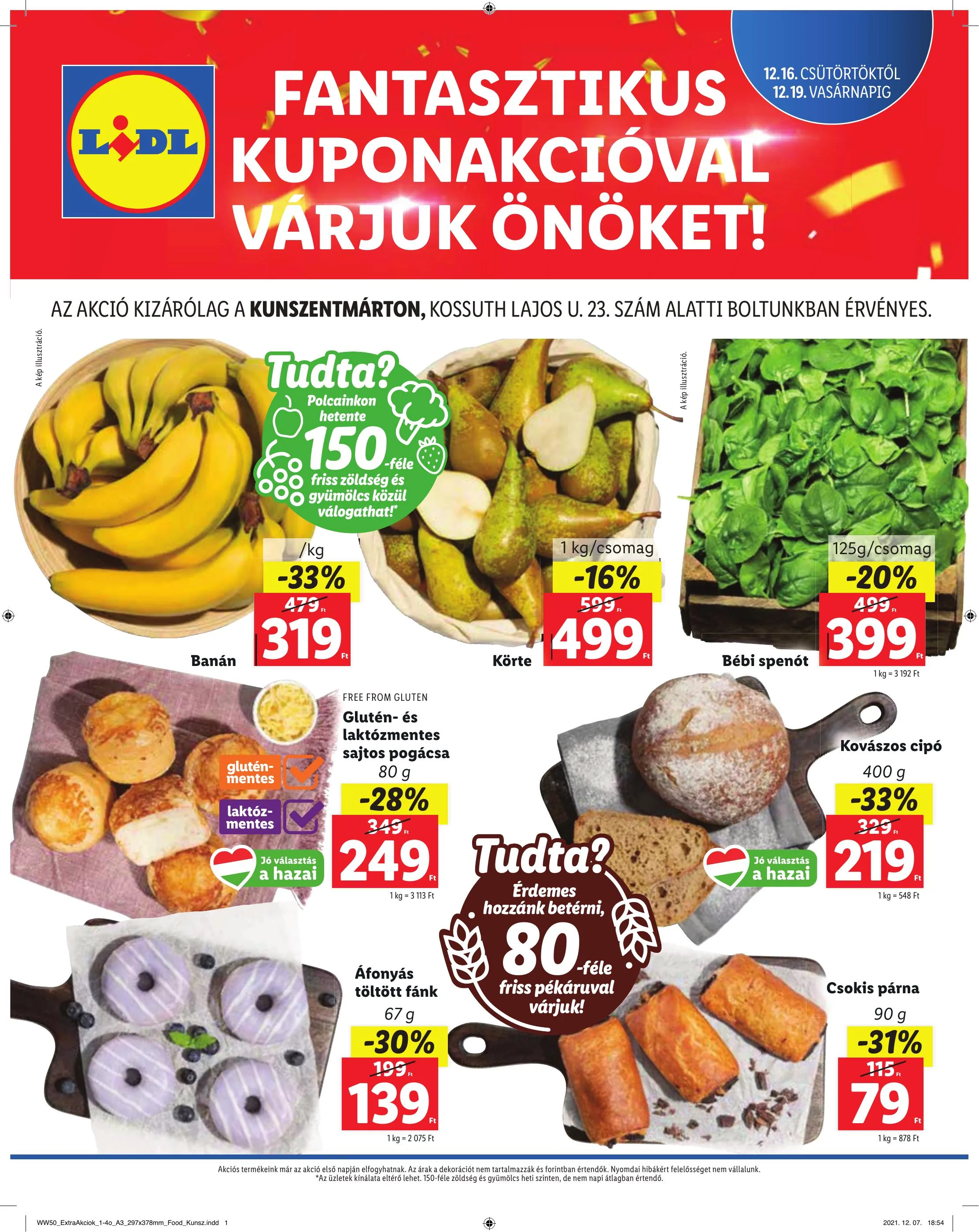 Lidl akciós újság Kunszentmarton 12.16–12.19