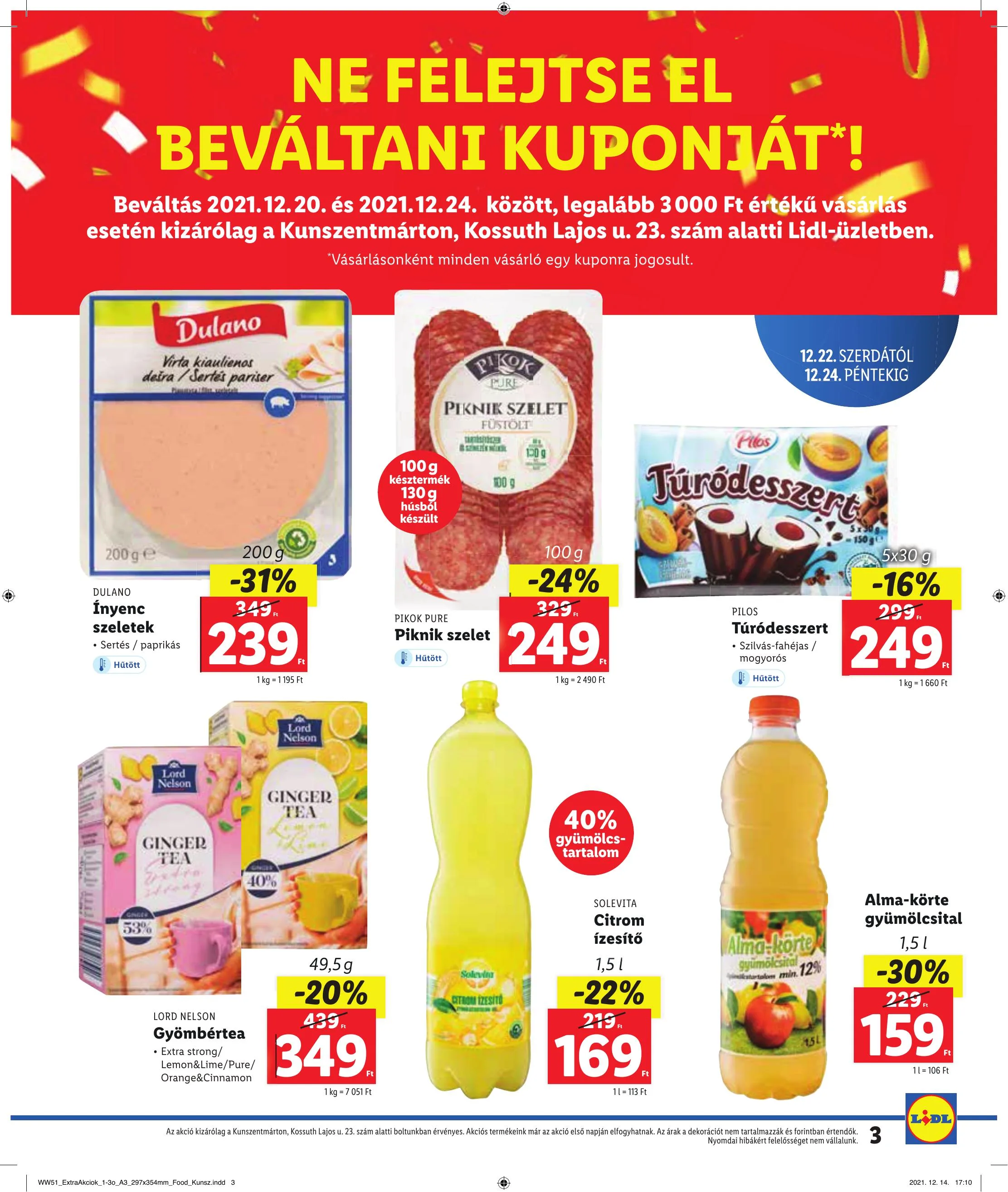 Lidl akciós újság Kunszentmarton 12.22–12.24 – 3. oldal