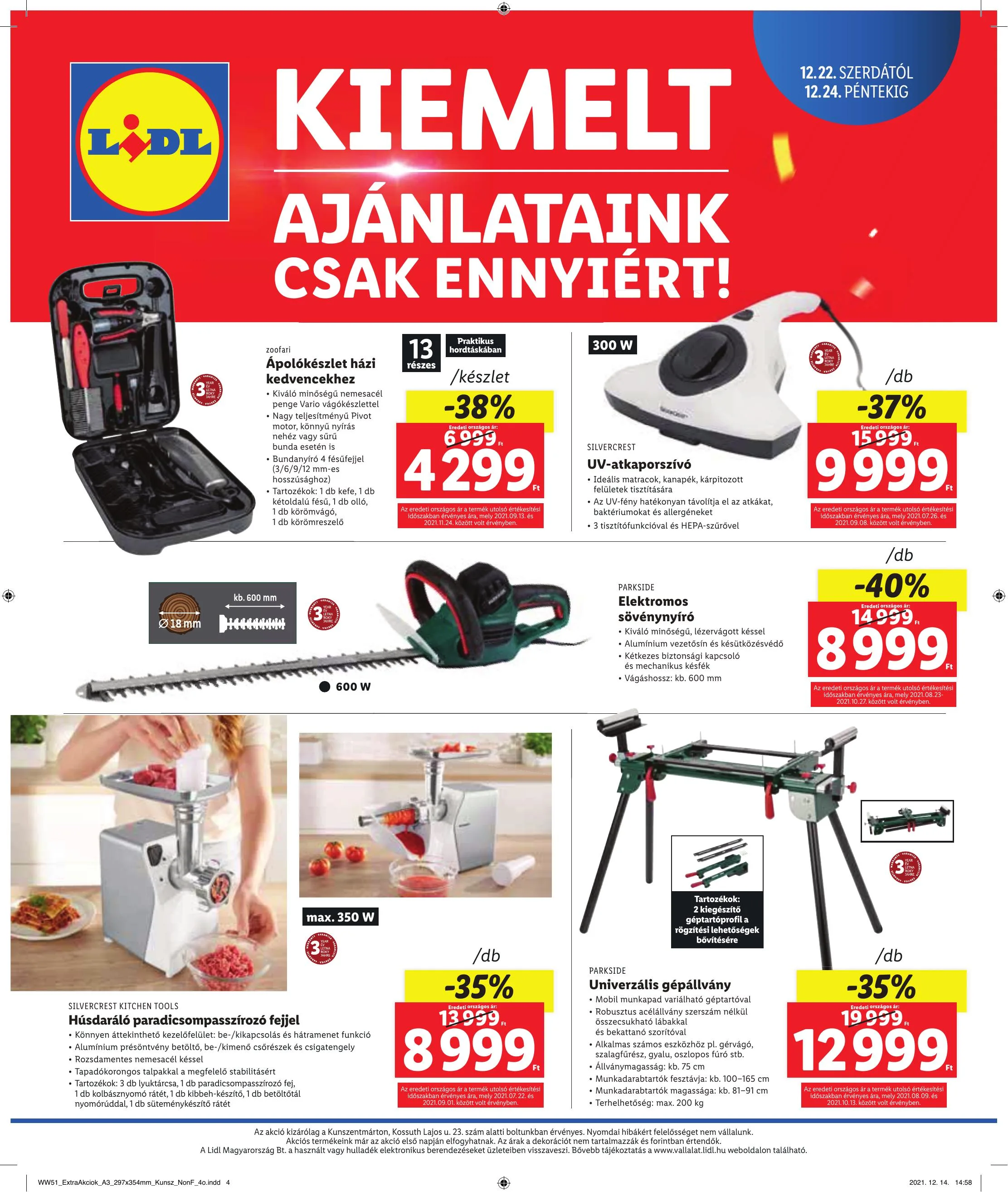 Lidl akciós újság Kunszentmarton 12.22–12.24 – 4. oldal