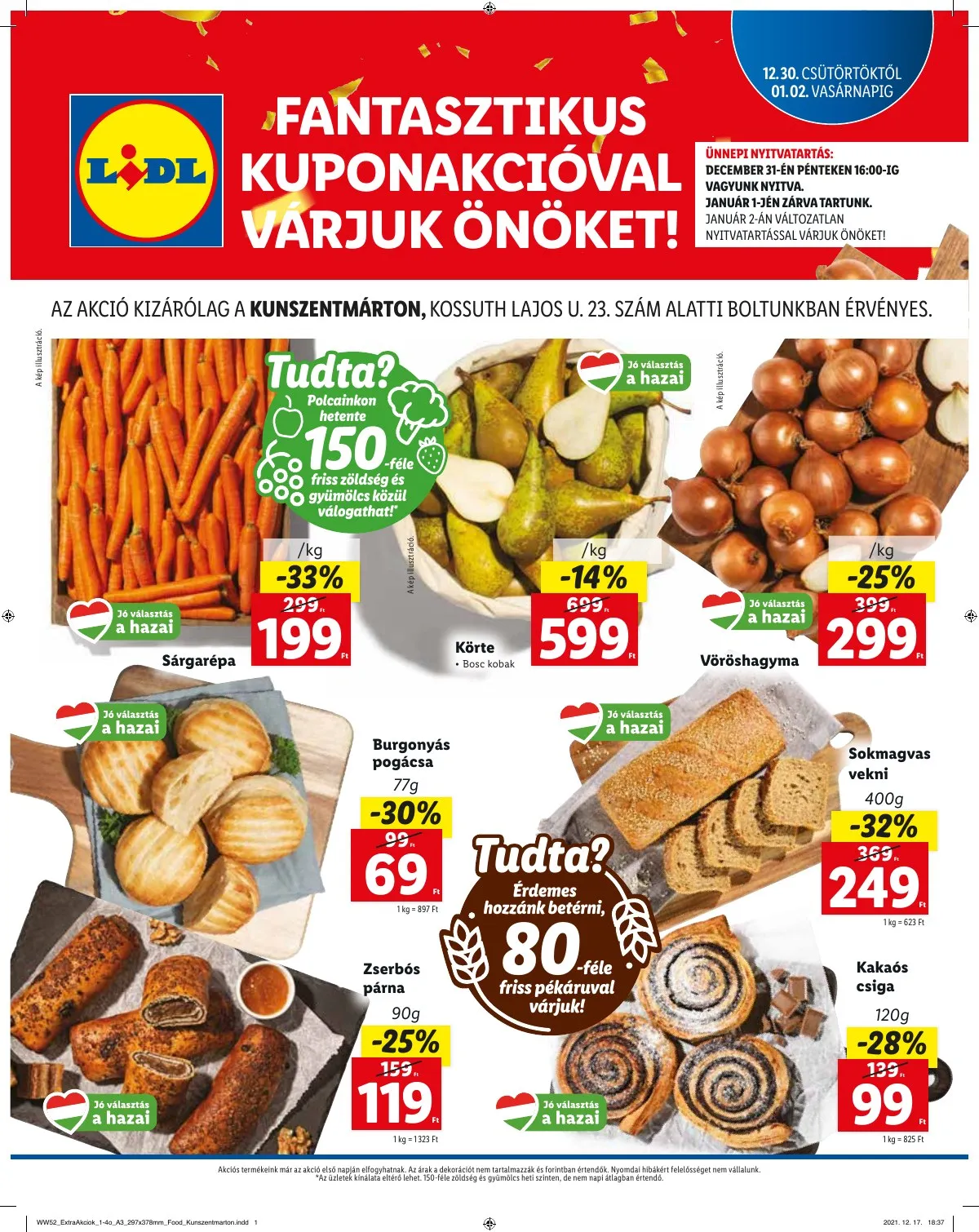 Lidl akciós újság Kunszentmarton 12.30–01.02