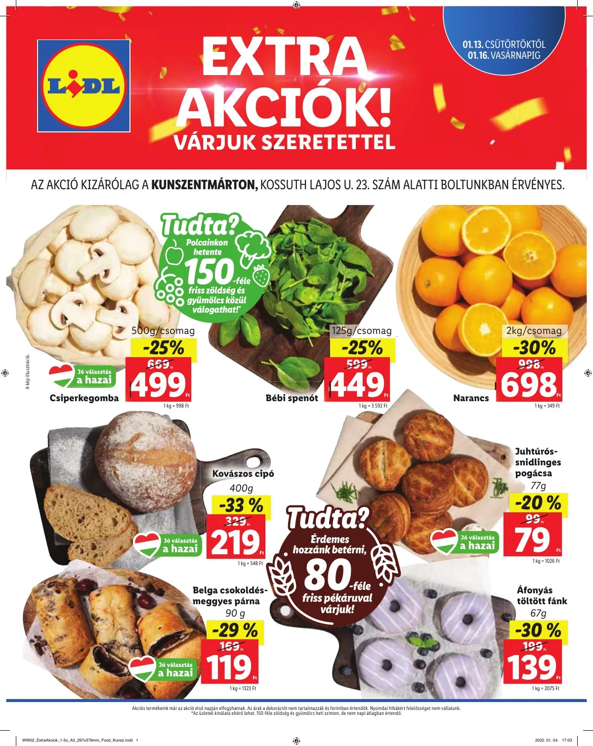 Lidl akciós újság Kunszentmarton 01.13–01.13