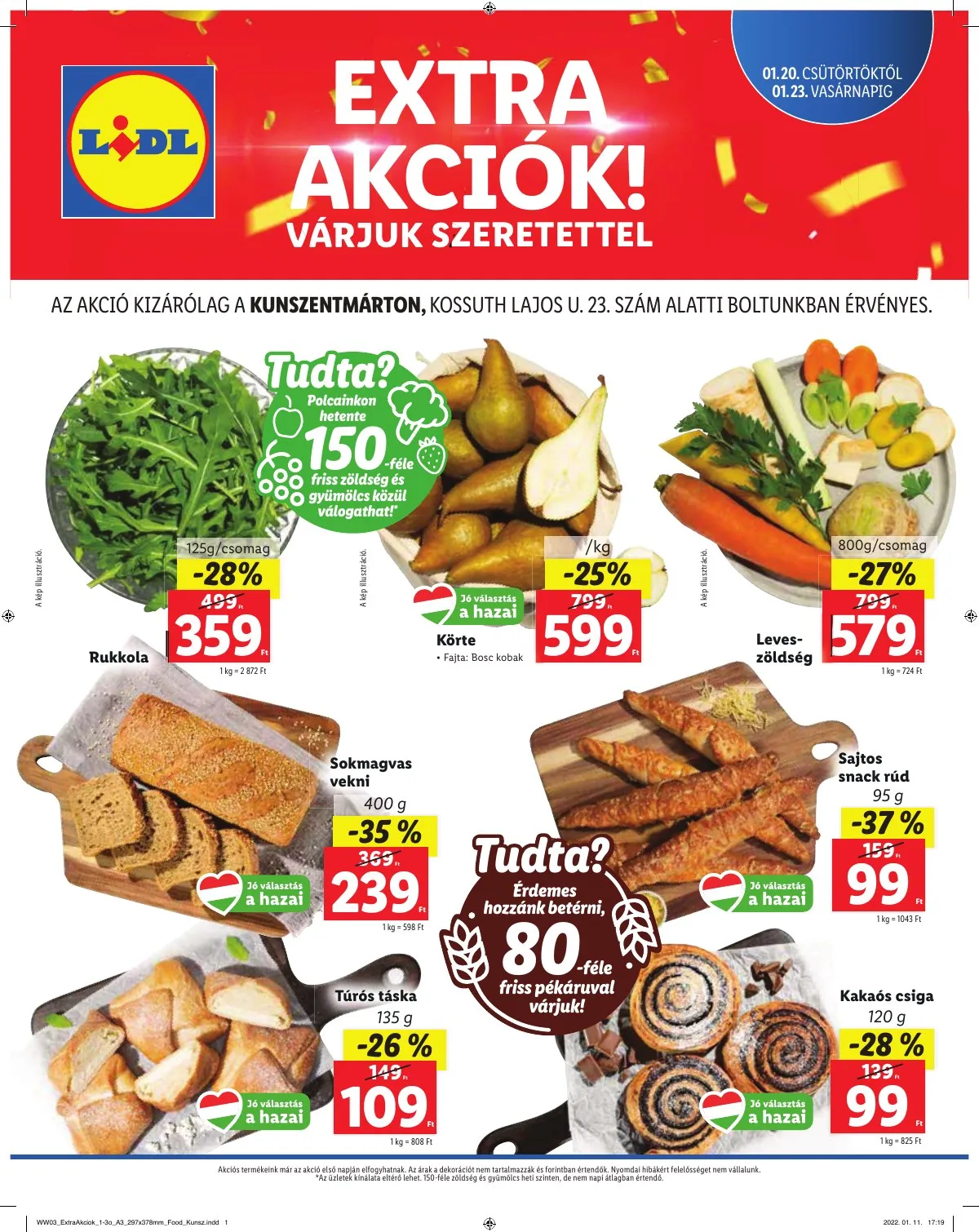 Lidl akciós újság Kunszentmarton 01.20–01.20