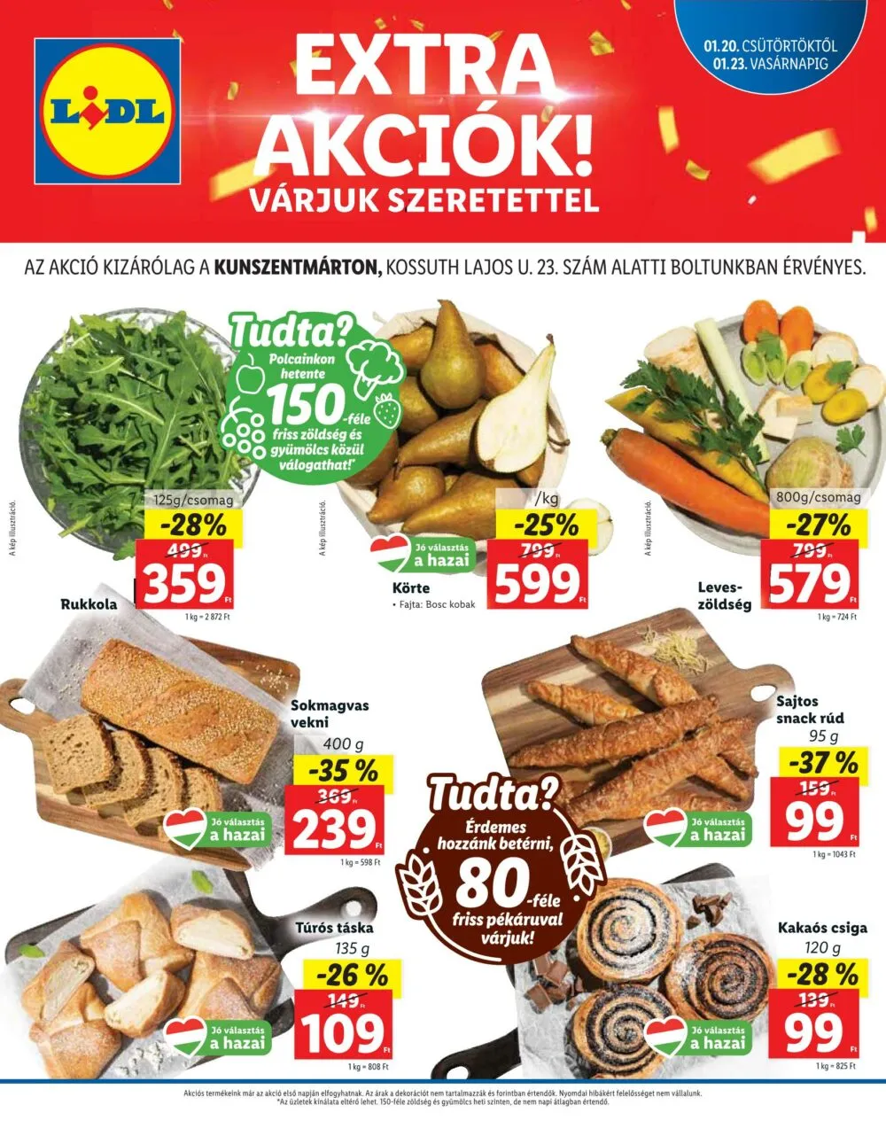 Lidl akciós újság Kunszentmarton 01.20–01.23