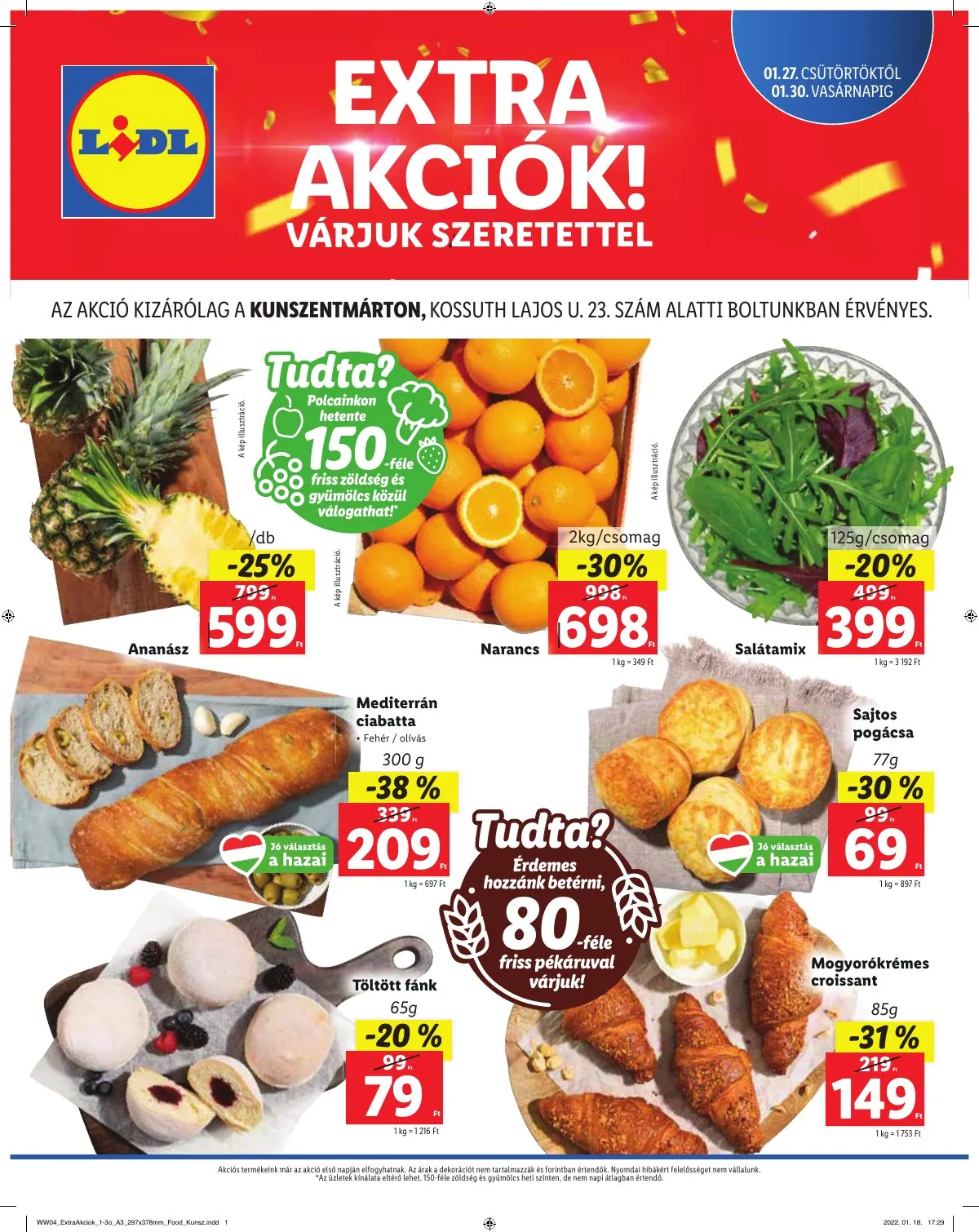 Lidl akciós újság Kunszentmarton 01.27–01.30