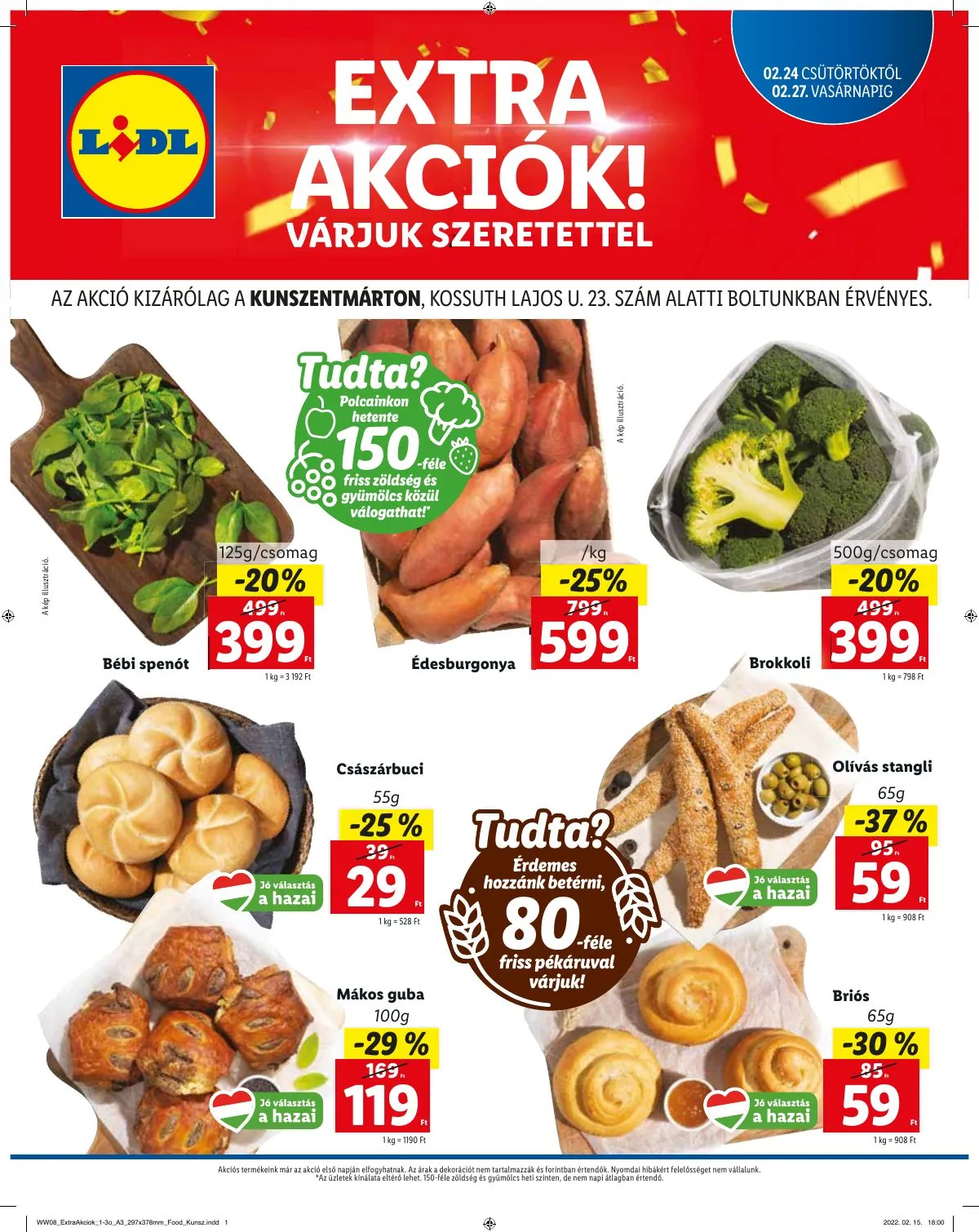 Lidl akciós újság Kunszentmarton 02.24–02.27