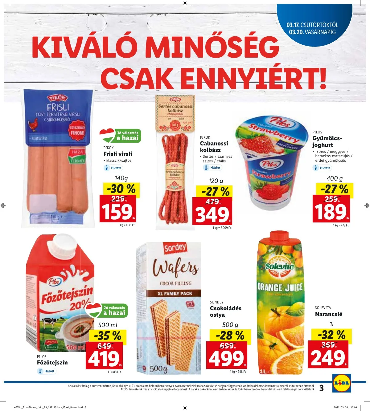 Lidl akciós újság Kunszentmarton 03.17–03.20 – 3. oldal