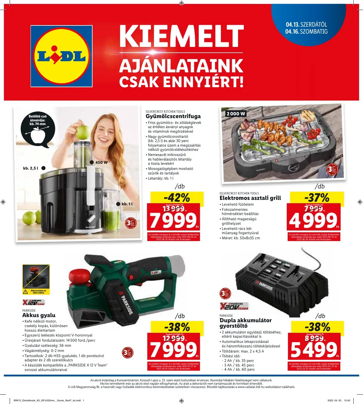 Lidl akciós újság Kunszentmarton 04.13–04.16 – 4. oldal