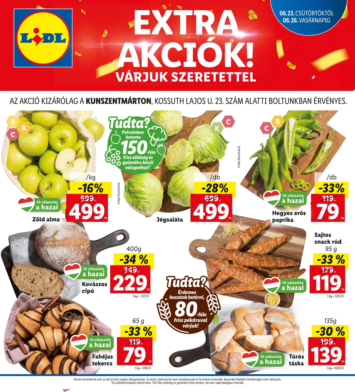 Lidl akciós újság Kunszentmarton 06.23–06.26
