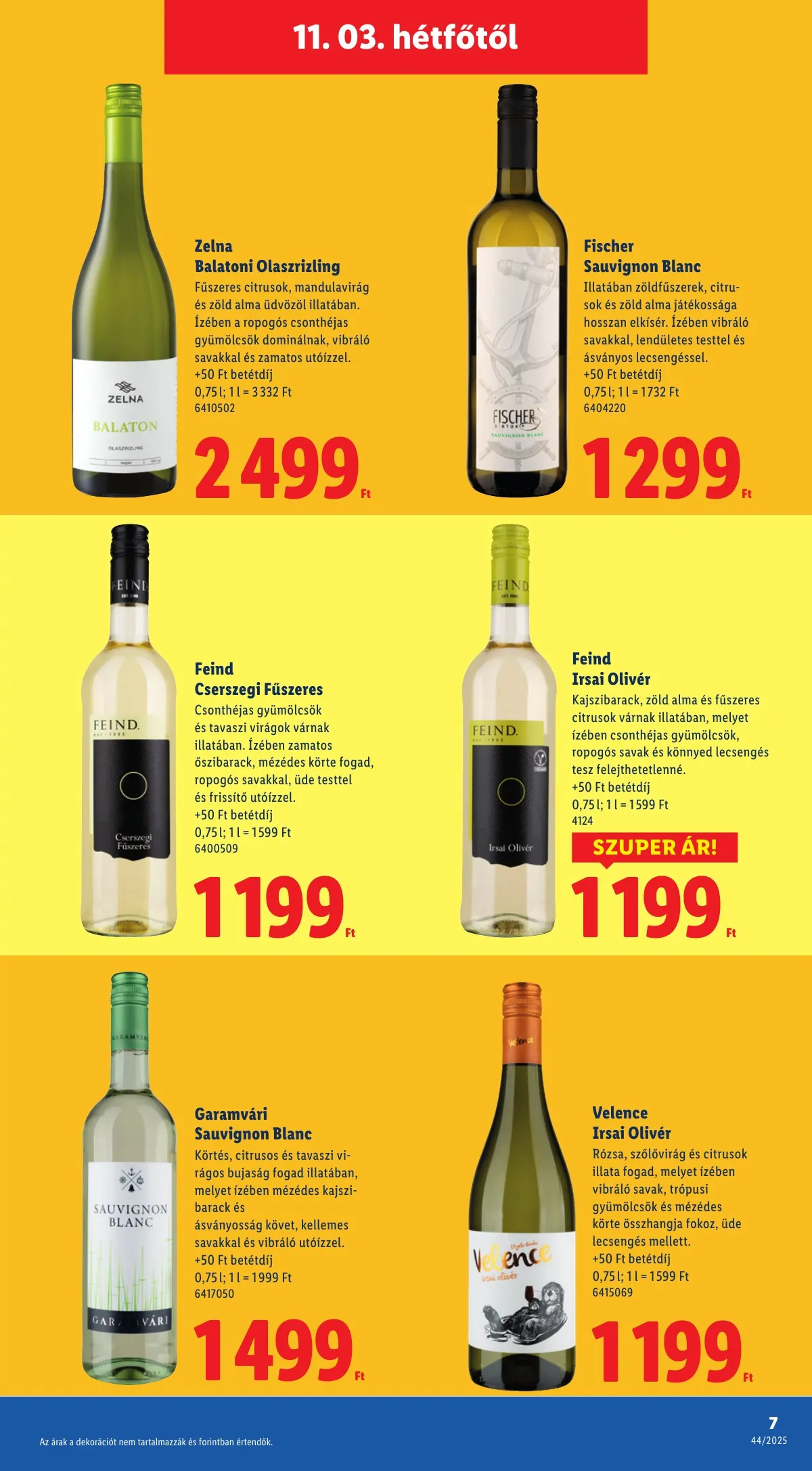 Lidl akciós újság Magyar borkatalogus 11.03–11.03 – 7. oldal