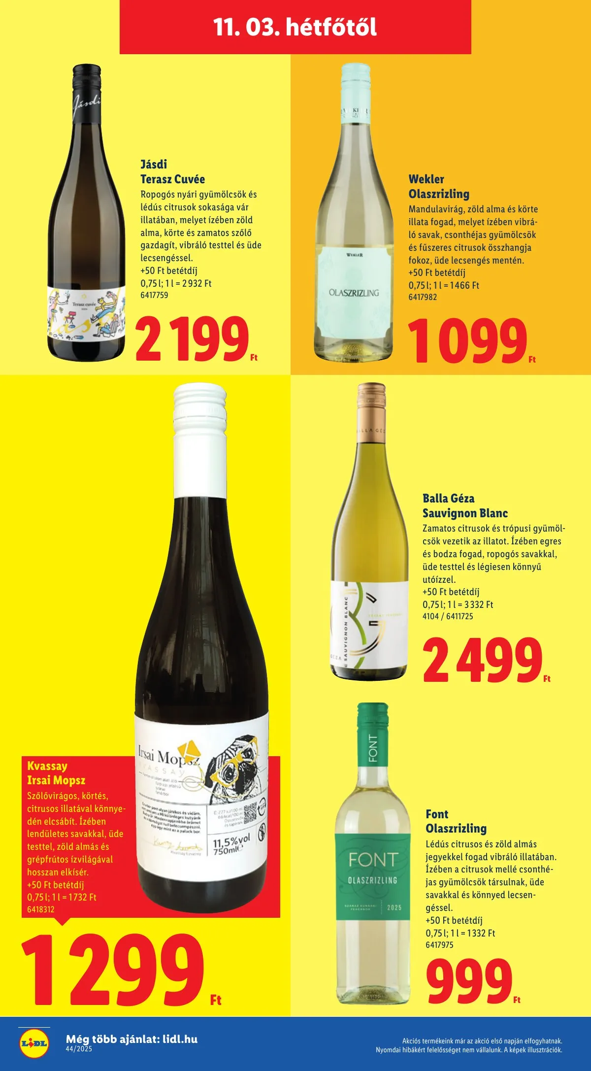 Lidl akciós újság Magyar borkatalogus 11.03–11.03 – 8. oldal
