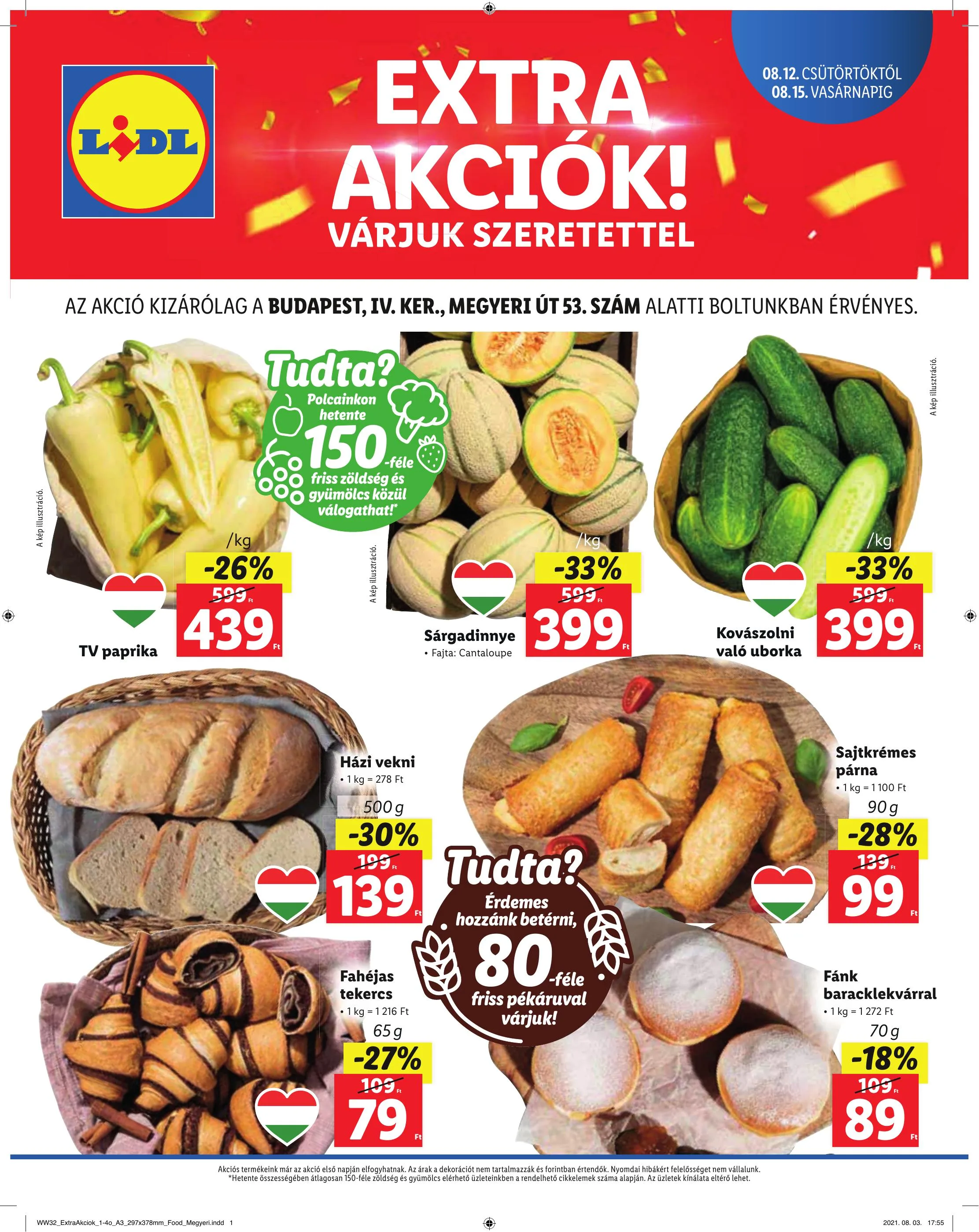 Lidl akciós újság Megyeri Ut 08.12–08.15