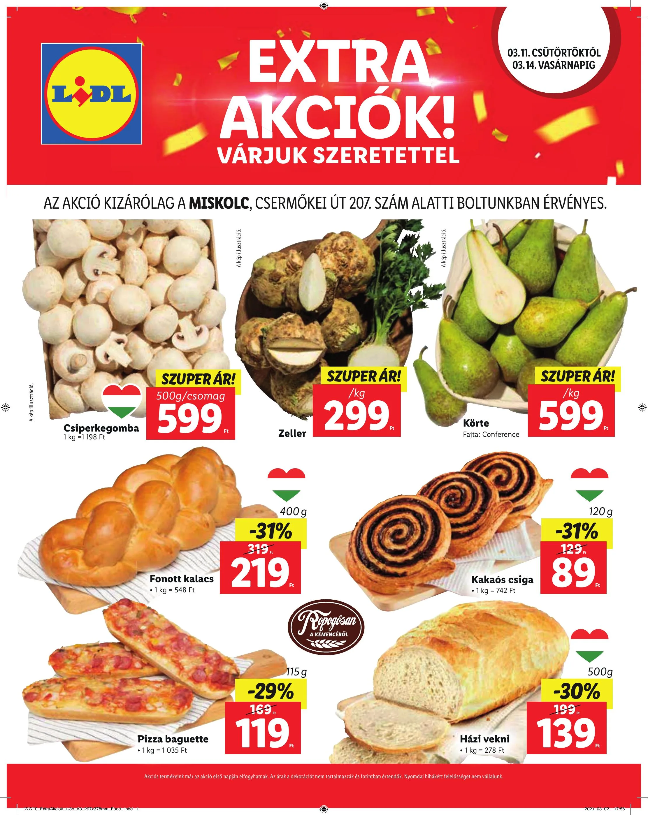 Lidl akciós újság Miskolc 03.11–03.14