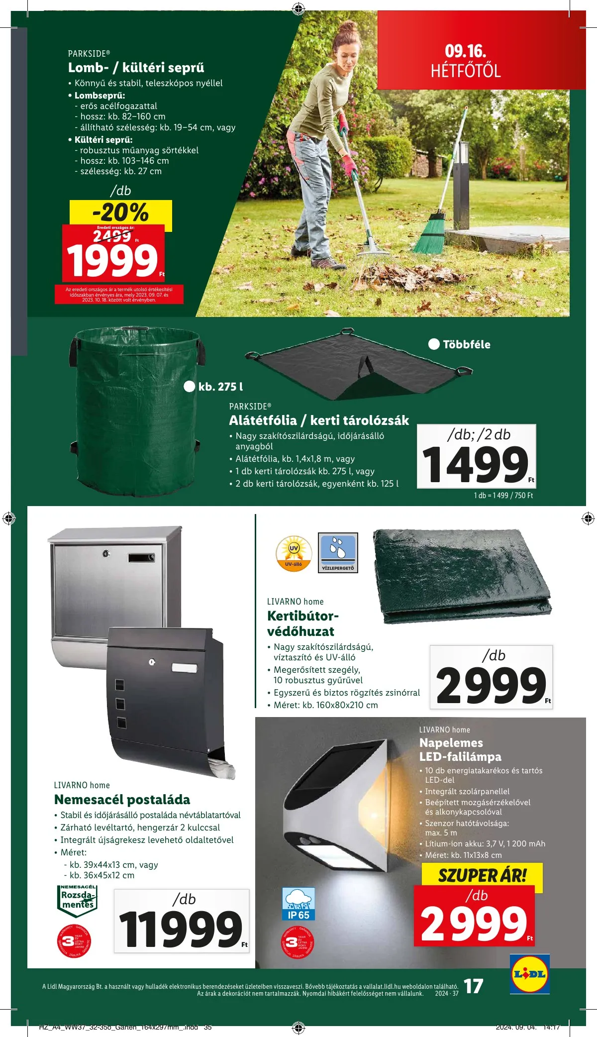 Lidl akciós újság Nonfood 09.12–09.12 – 17. oldal