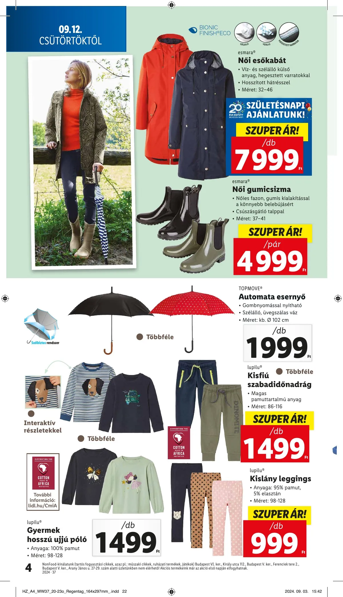 Lidl akciós újság Nonfood 09.12–09.12 – 4. oldal