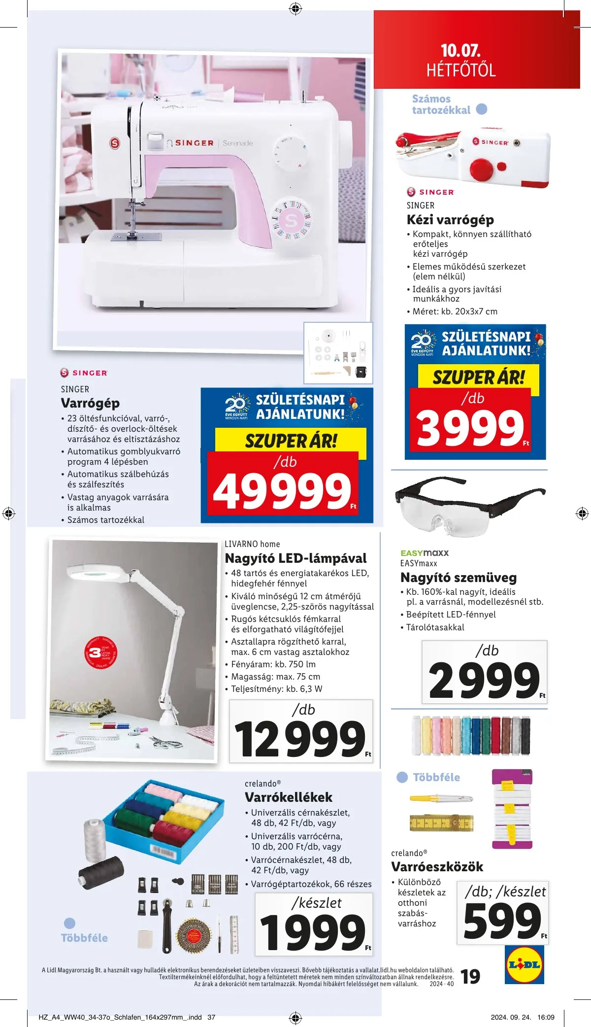 Lidl akciós újság Nonfood 10.03–10.03 – 19. oldal