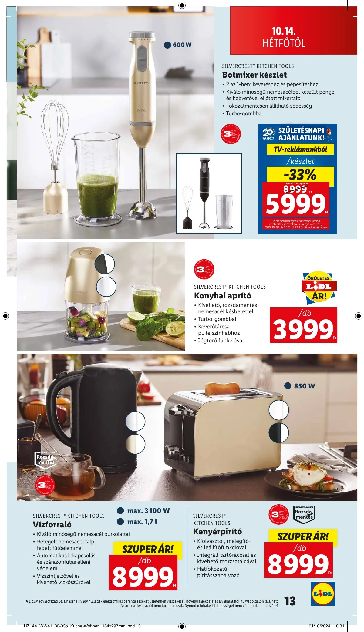 Lidl akciós újság Nonfood 10.10–10.10 – 13. oldal