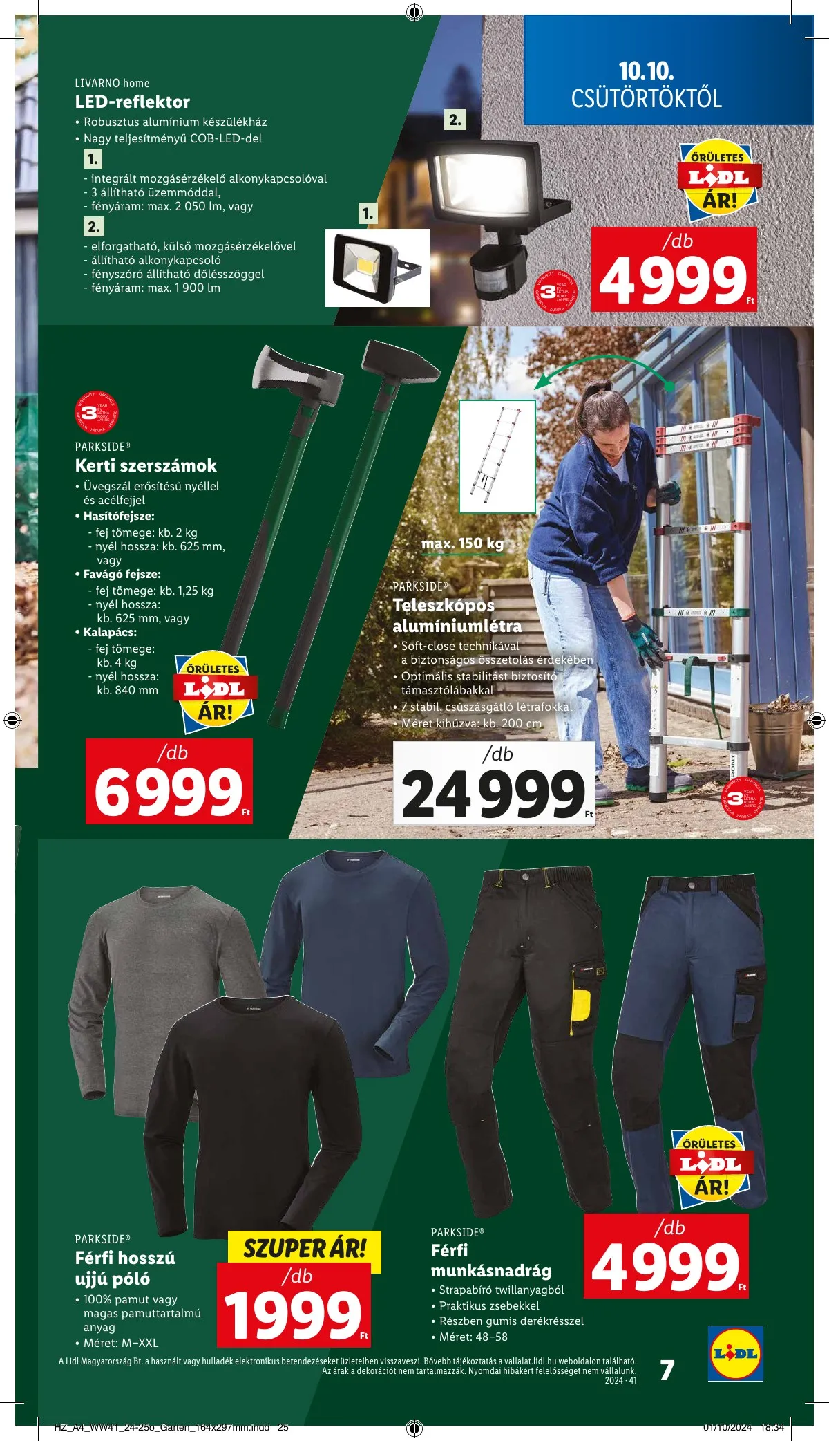 Lidl akciós újság Nonfood 10.10–10.10 – 7. oldal