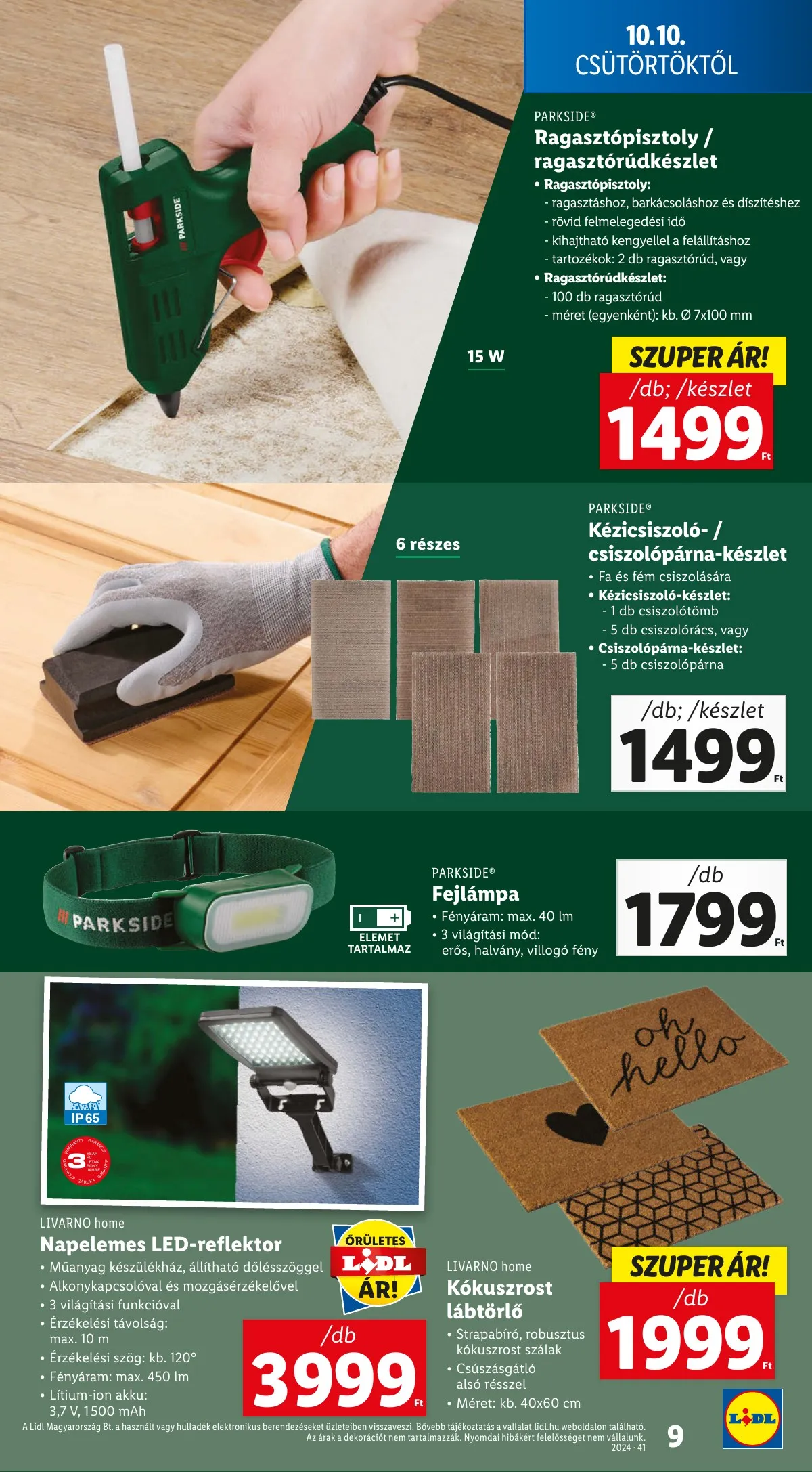 Lidl akciós újság Nonfood 10.10–10.10 – 9. oldal