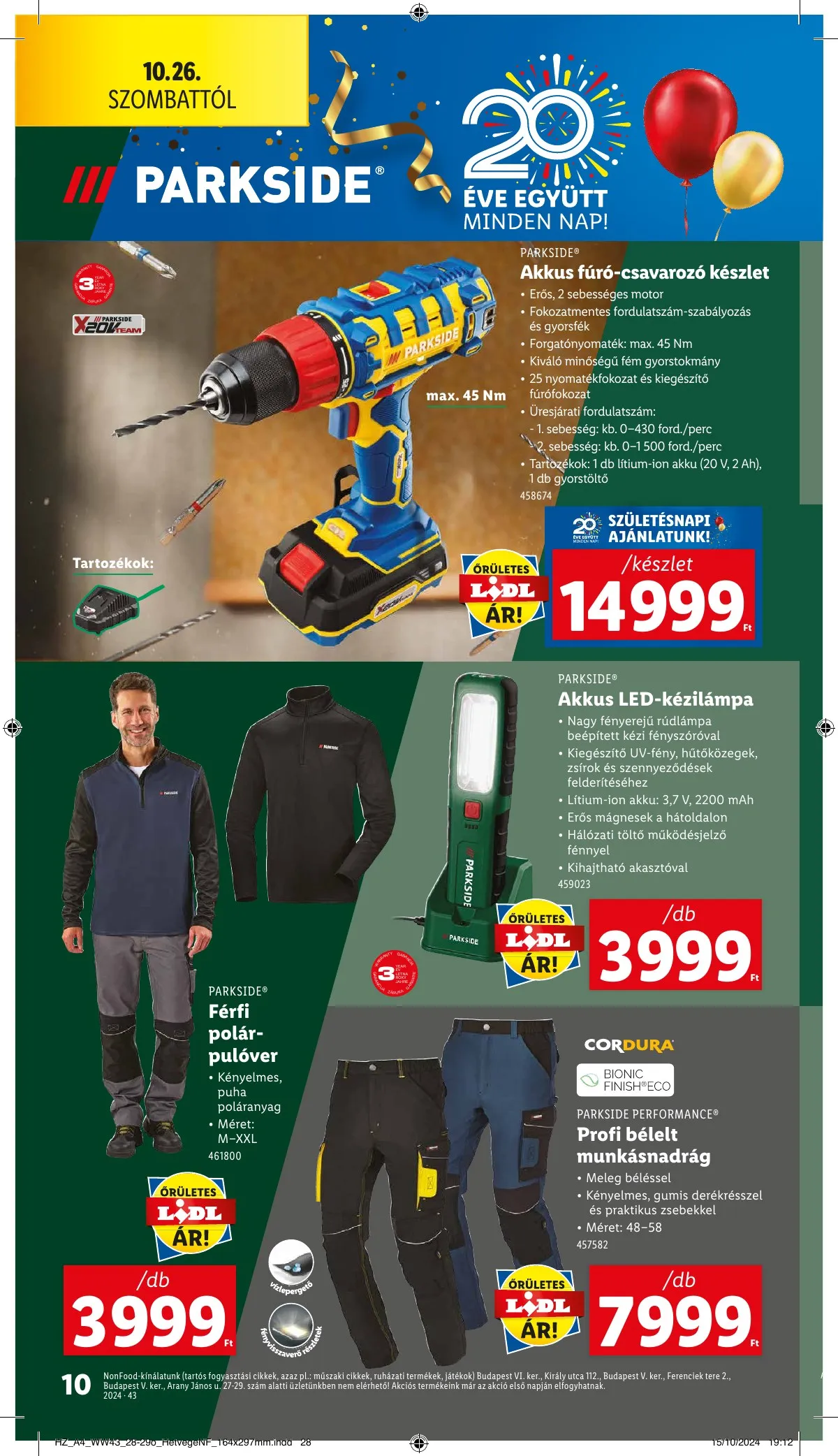 Lidl akciós újság Nonfood 10.24–10.24 – 10. oldal