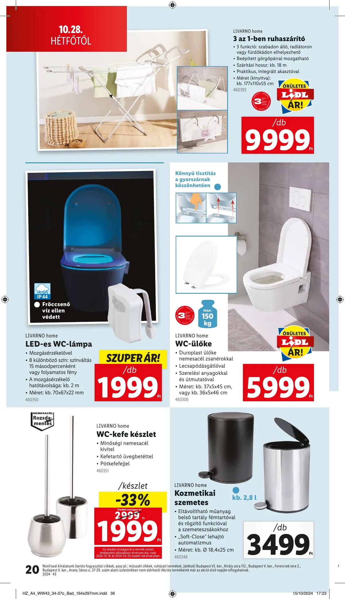 Lidl akciós újság Nonfood 10.24–10.24 – 20. oldal