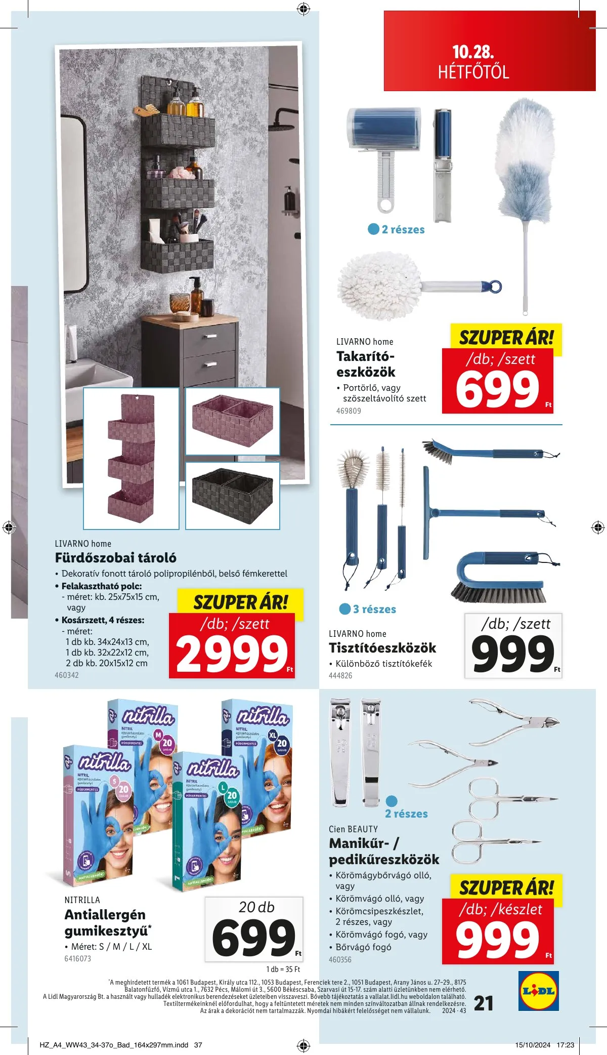 Lidl akciós újság Nonfood 10.24–10.24 – 21. oldal