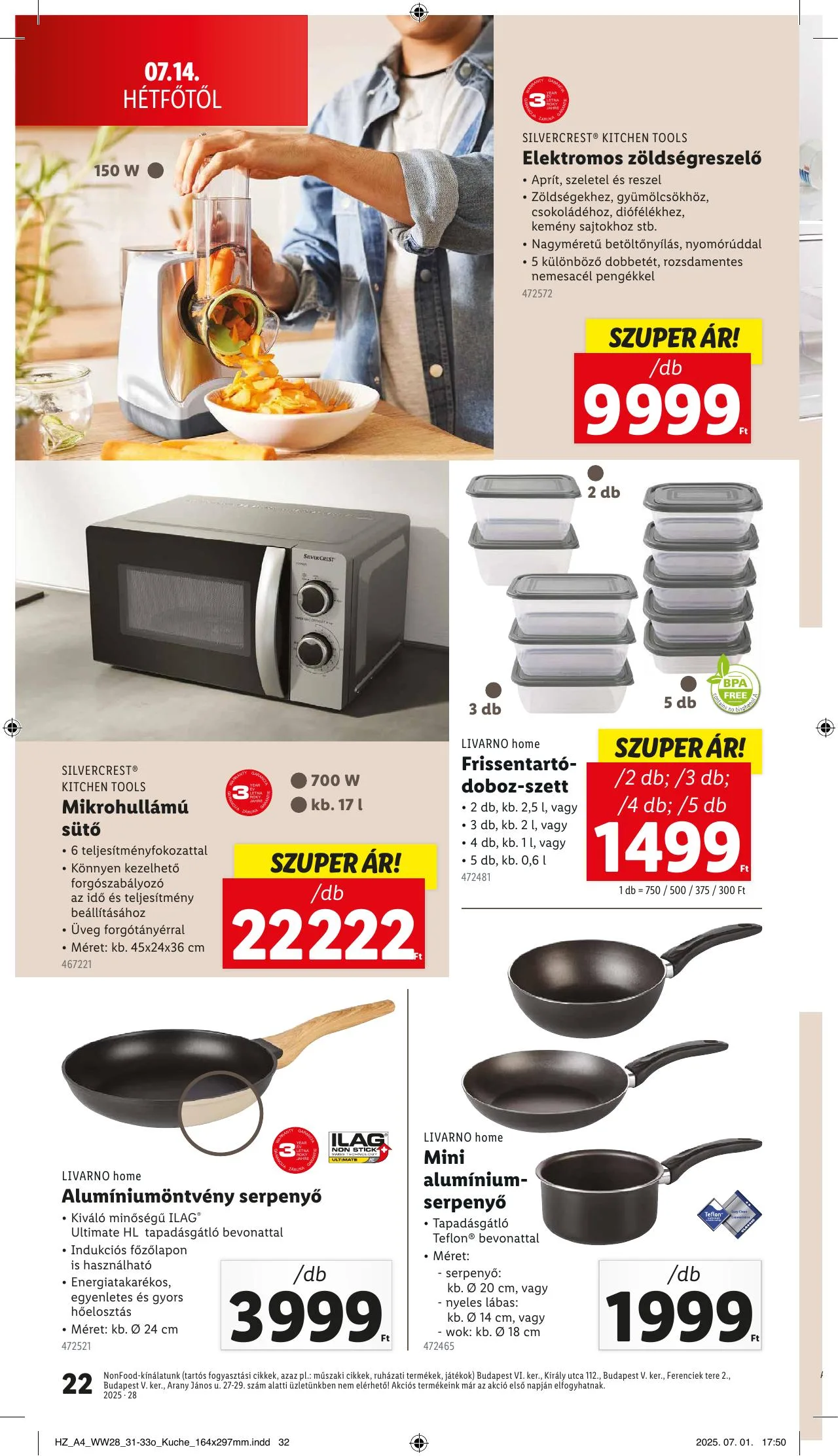 Lidl akciós újság Nonfood 07.10–07.10 – 22. oldal