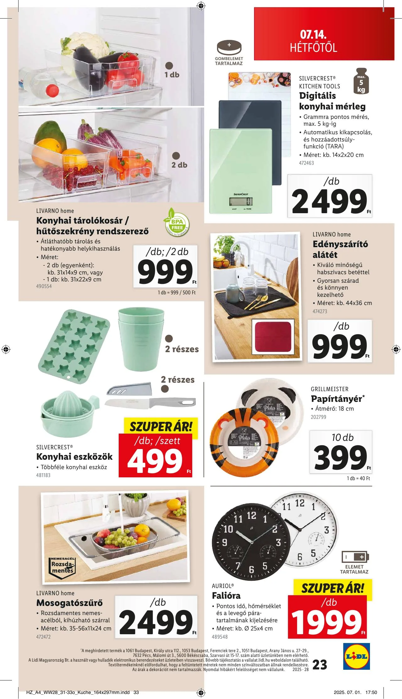 Lidl akciós újság Nonfood 07.10–07.10 – 23. oldal