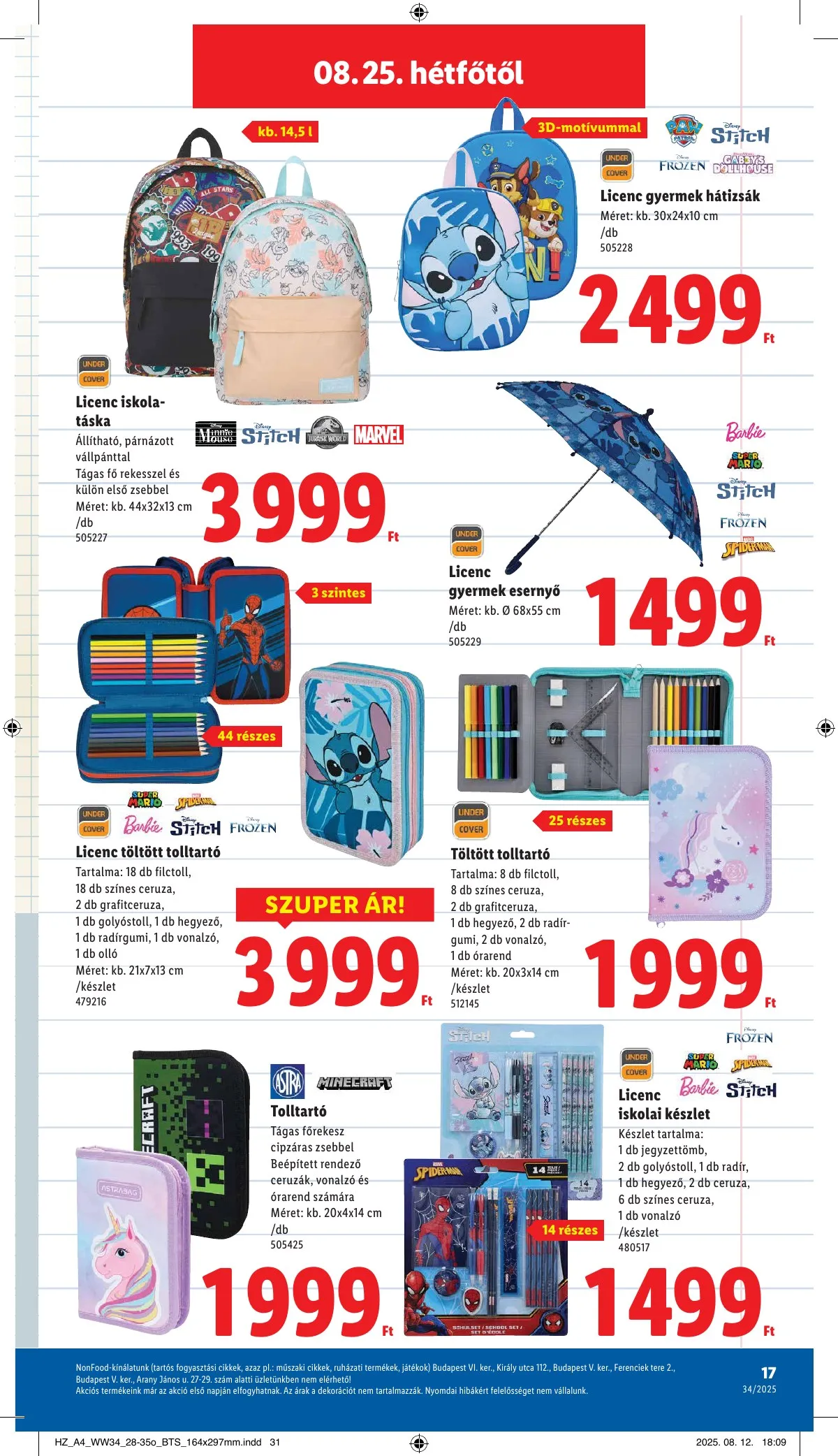 Lidl akciós újság Nonfood 08.21–08.21 – 17. oldal