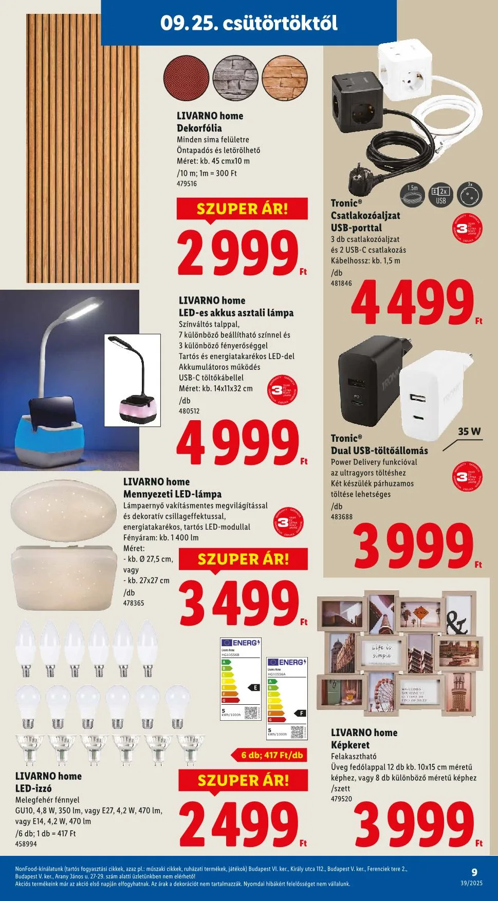 Lidl akciós újság Nonfood 09.25–09.25 – 21. oldal