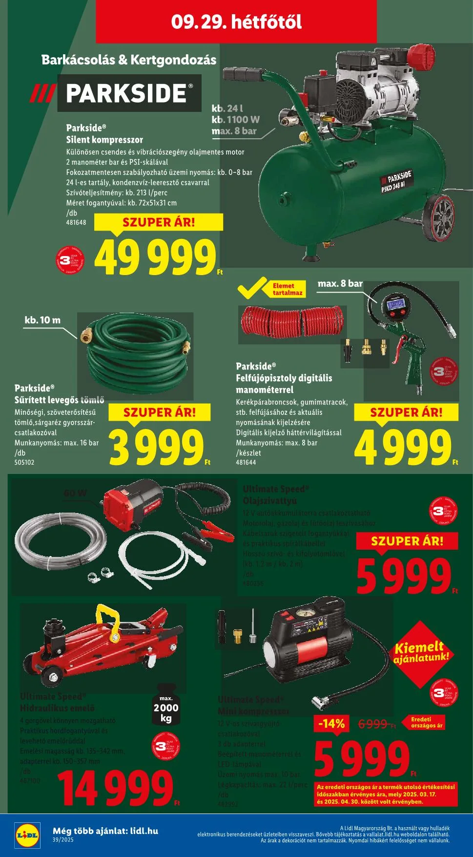 Lidl akciós újság Nonfood 09.25–09.25 – 6. oldal