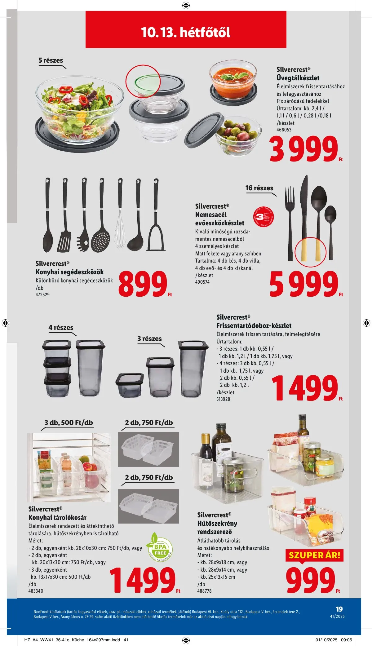 Lidl akciós újság Nonfood 10.09–10.09 – 19. oldal