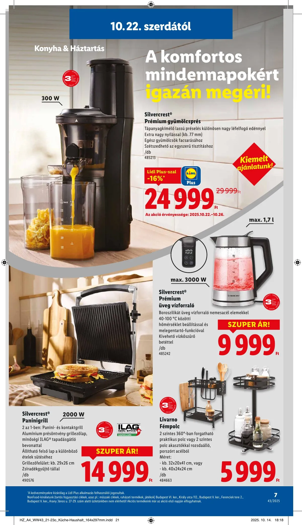 Lidl akciós újság Nonfood 10.22–10.22 – 7. oldal