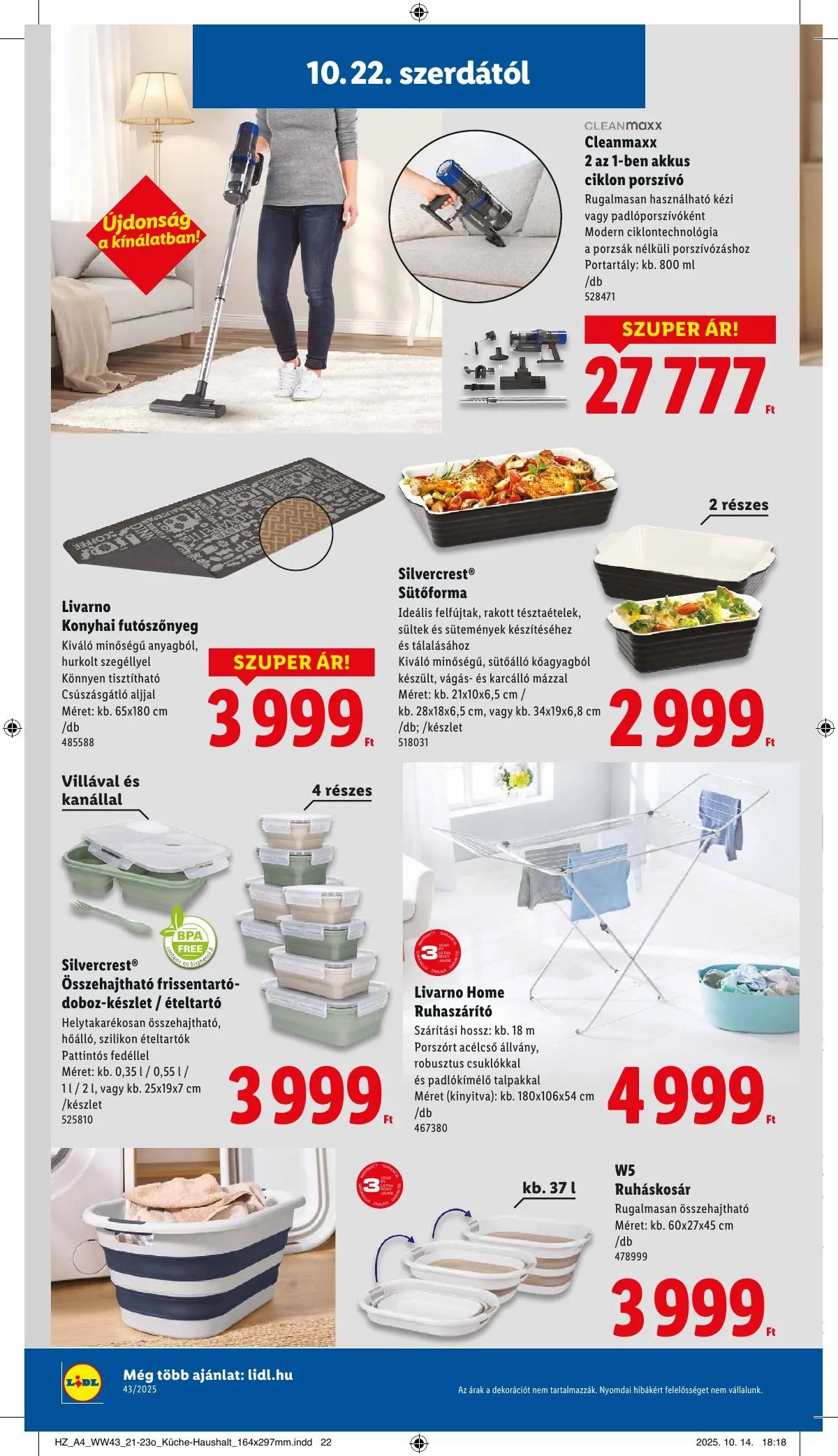 Lidl akciós újság Nonfood 10.22–10.22 – 8. oldal