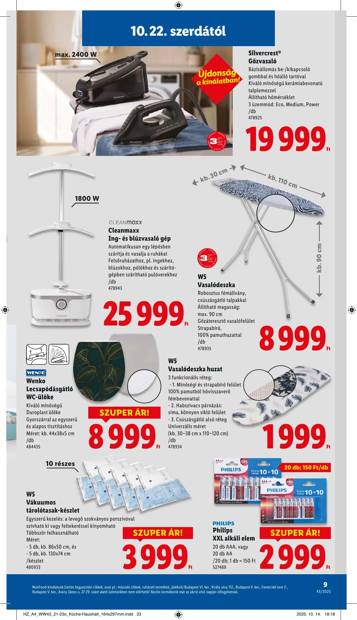 Lidl akciós újság Nonfood 10.22–10.22 – 9. oldal