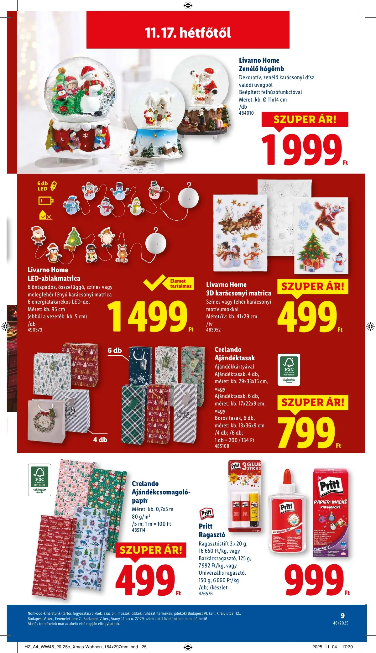 Lidl akciós újság Nonfood 11.15–11.15 – 9. oldal