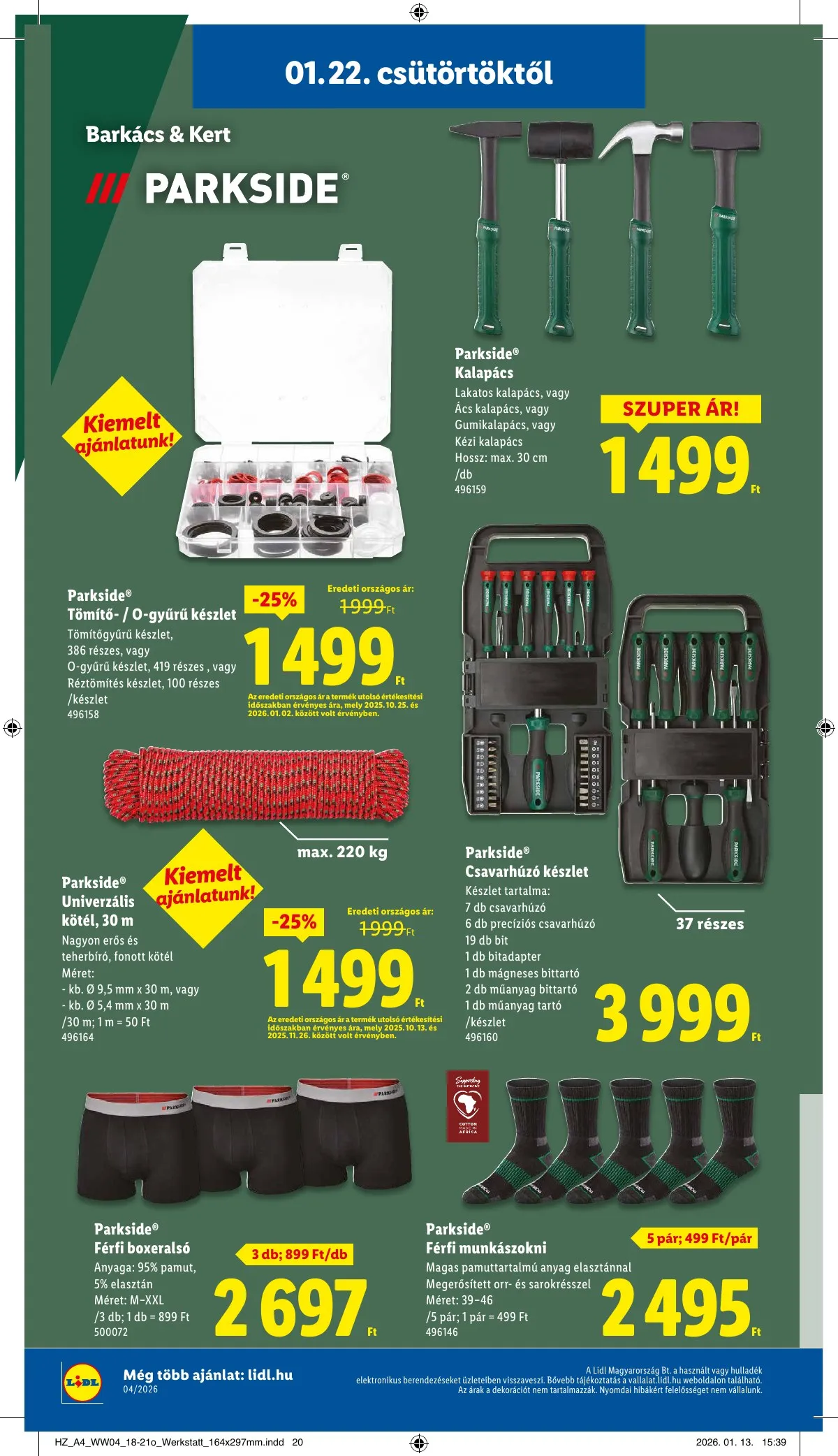 Lidl akciós újság Nonfood 01.22–01.22 – 4. oldal